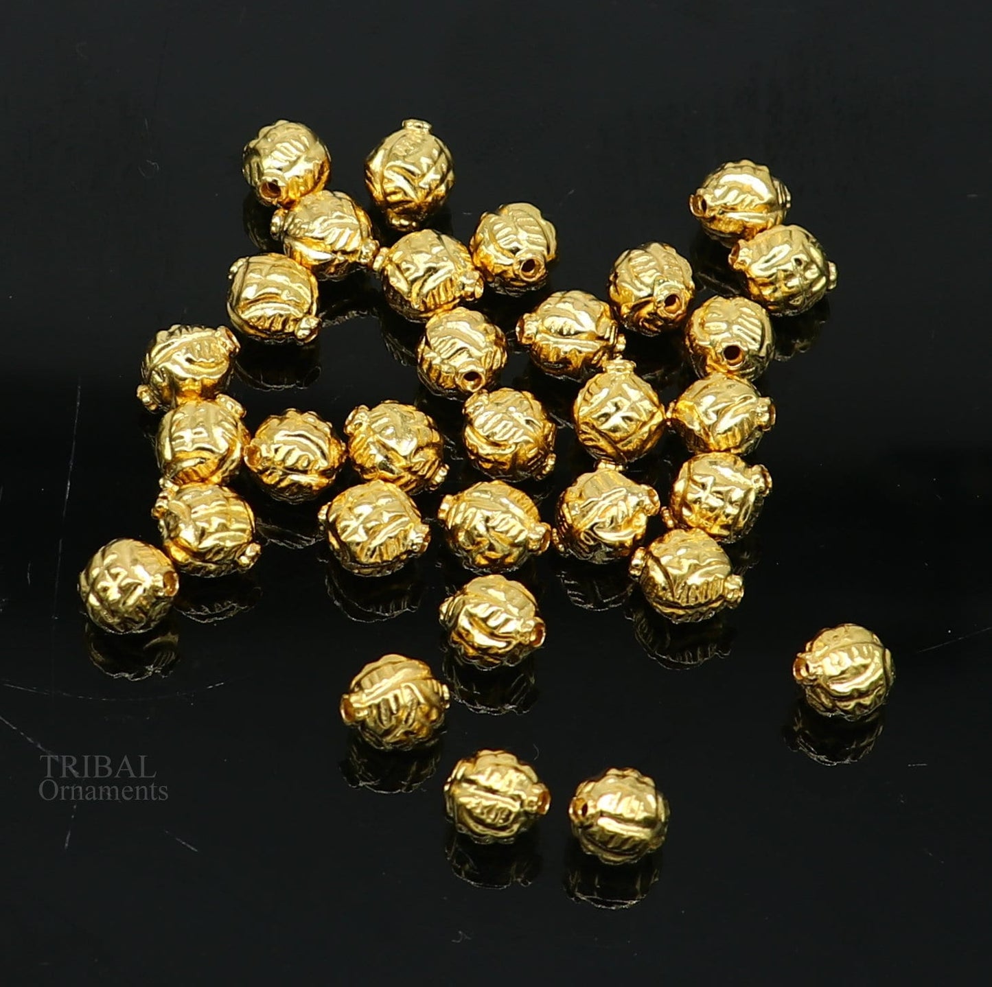 Vintage antique handmade loose beads traditional designer 22k yellow gold beads or ball for custom jewelry making Bead21 - TRIBAL ORNAMENTS