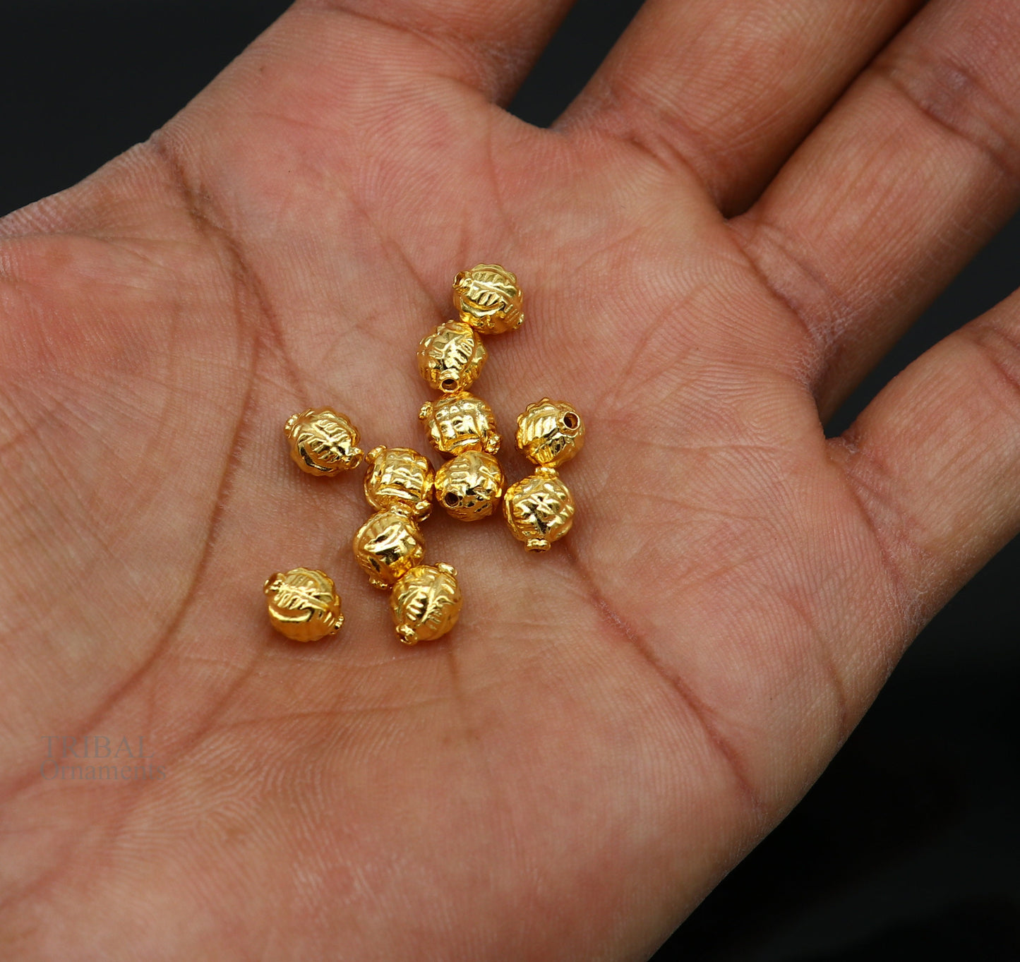 Vintage antique handmade loose beads traditional designer 22k yellow gold beads or ball for custom jewelry making Bead21 - TRIBAL ORNAMENTS