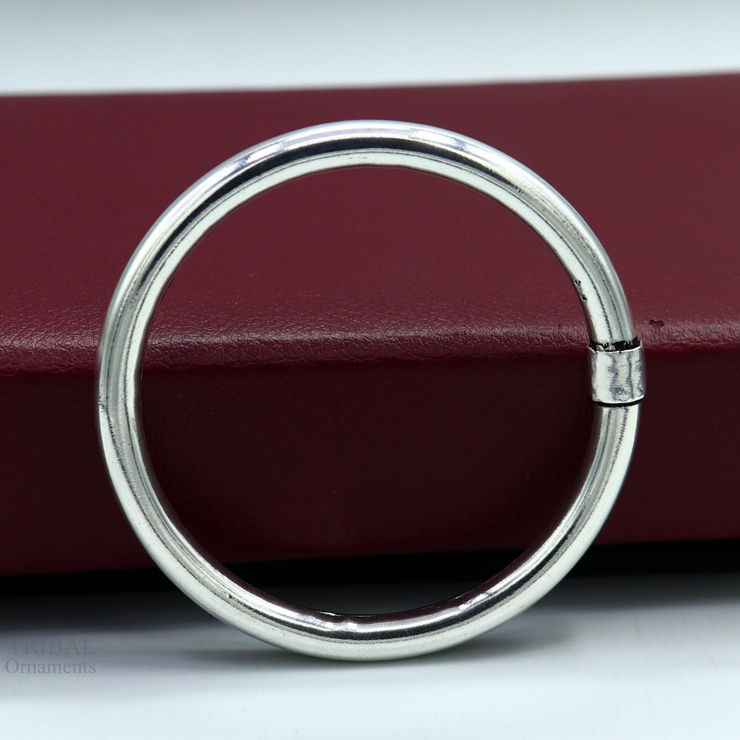 925 sterling silver plain shiny bright bangle bracelet kada, excellent personalized gifting stylish fancy bangle men's or girls nsk425 - TRIBAL ORNAMENTS