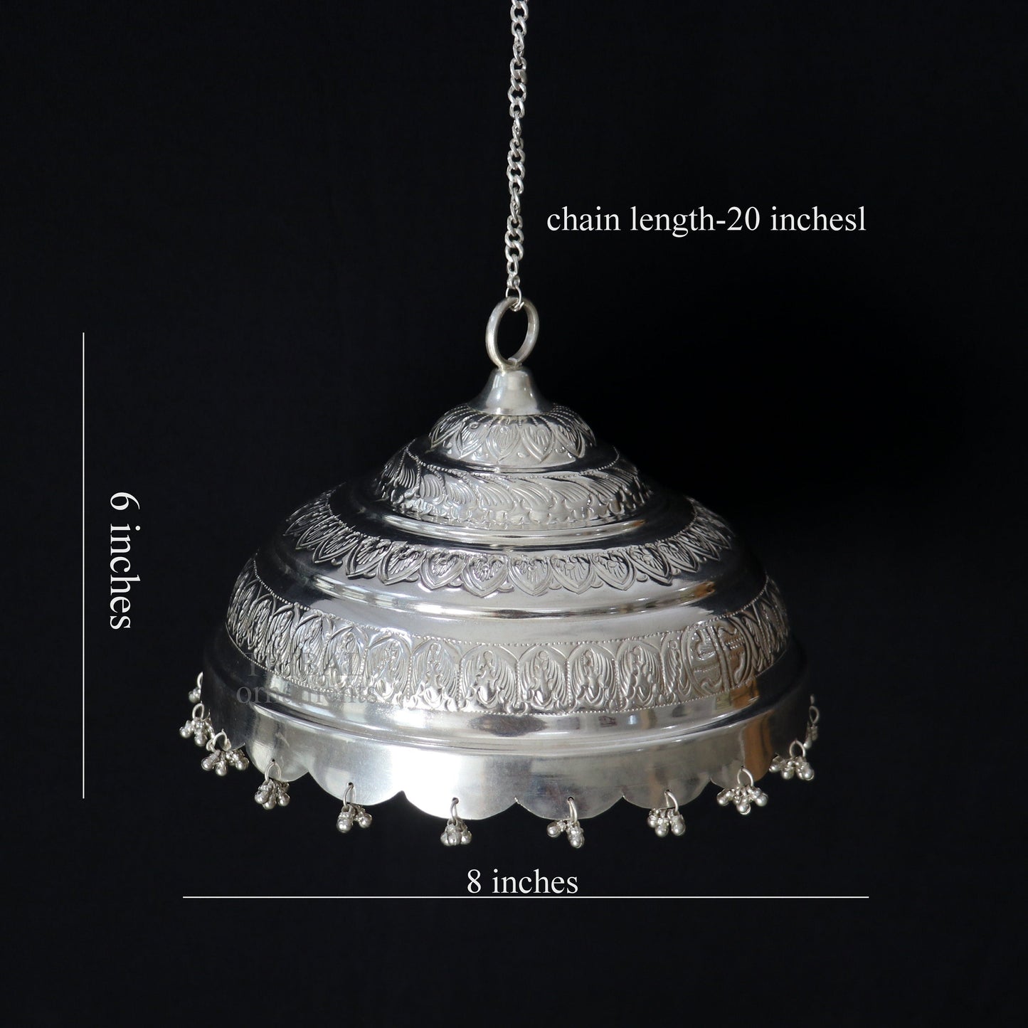8" wide Vintage style sterling Silver chattar or chhatra, silver umbrella god temple art, Solid silver temple article, temple utensils su665 - TRIBAL ORNAMENTS