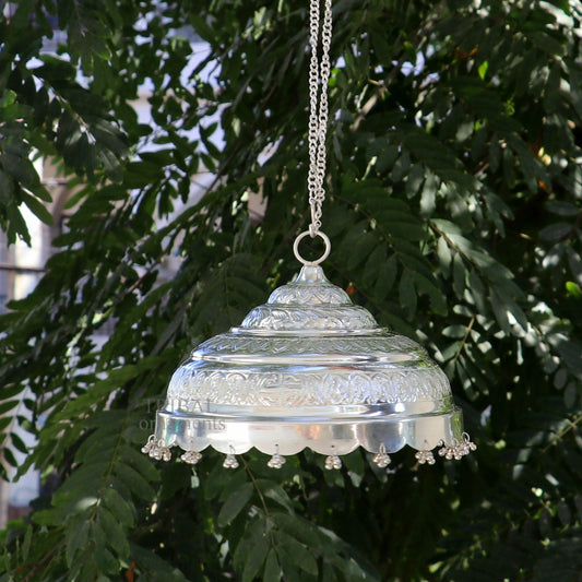 8" wide Vintage style sterling Silver chattar or chhatra, silver umbrella god temple art, Solid silver temple article, temple utensils su665 - TRIBAL ORNAMENTS