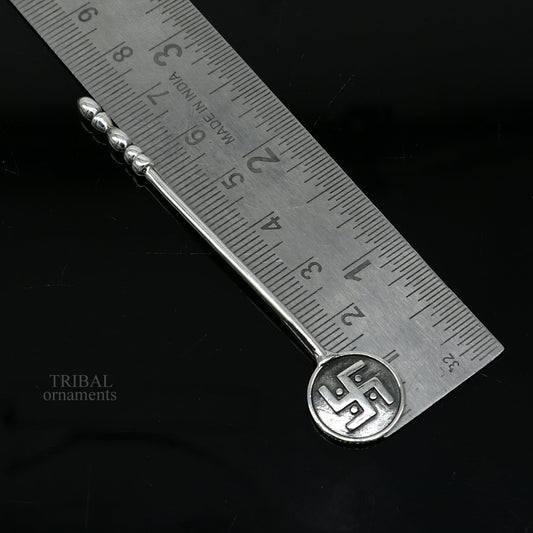 3" inches long handmade solid 925 sterling silver kum kum sticks, eyeliner stick, kajal sticks, surma stick, brides vintage style gift su653 - TRIBAL ORNAMENTS