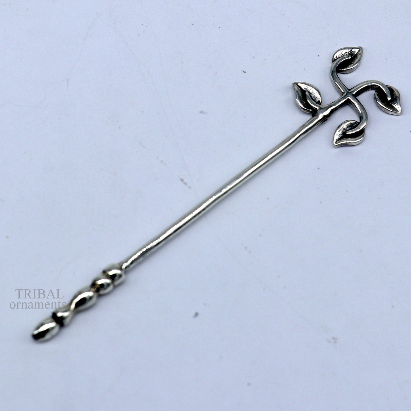 2.9" inches long handmade solid 925 sterling silver kumkum sticks, eyeliner stick, kajal stick, surma stick, brides vintage style gift su655 - TRIBAL ORNAMENTS