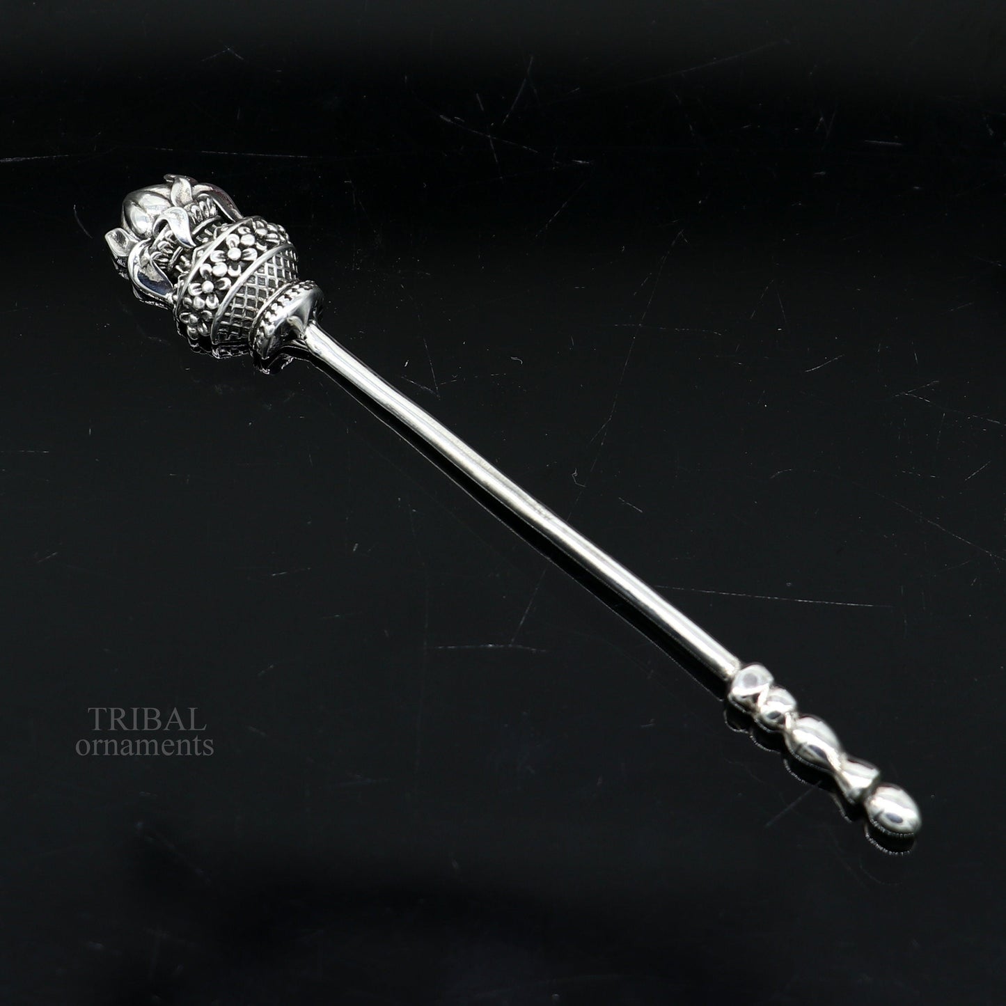 3" inches long handmade solid 925 sterling silver kumkum sticks, eyeliner stick, kajal stick, surma stick, brides vintage style gift su656 - TRIBAL ORNAMENTS
