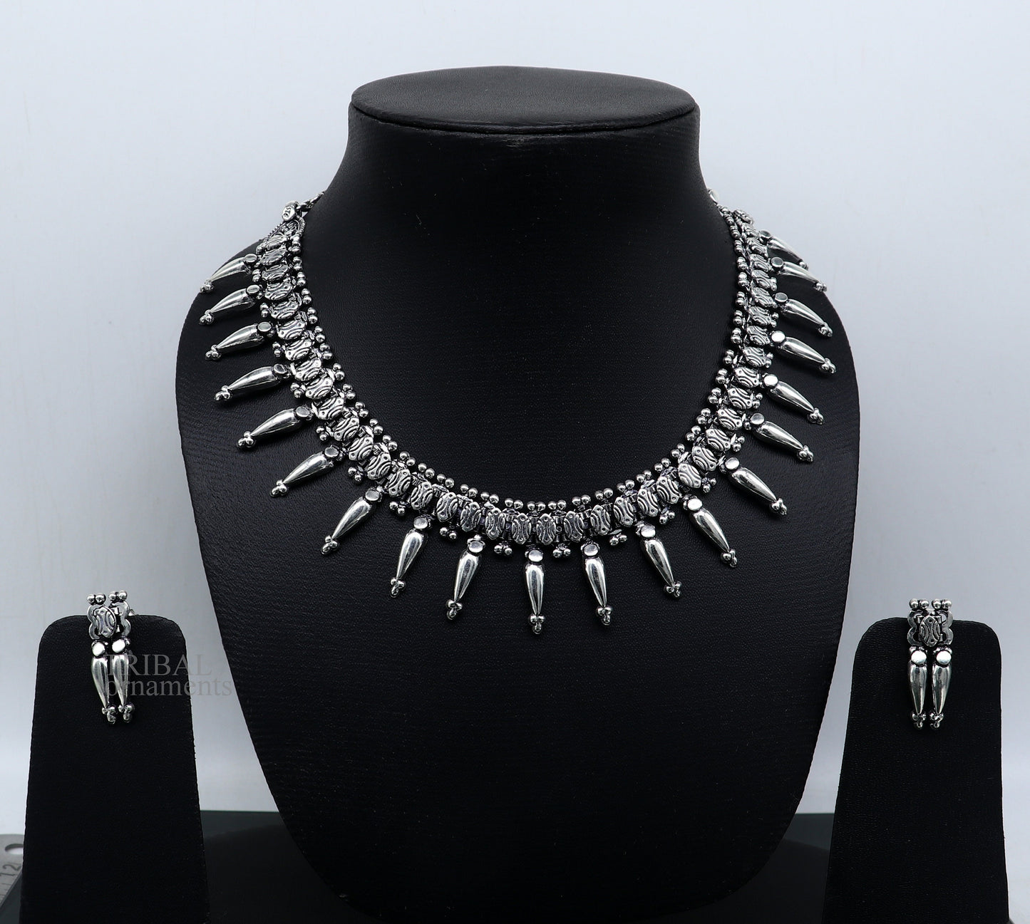 Vintage ethnic style 925 sterling silver designer traditional necklace excellent gifting tribal brides belly dance jewelry india nec291 - TRIBAL ORNAMENTS