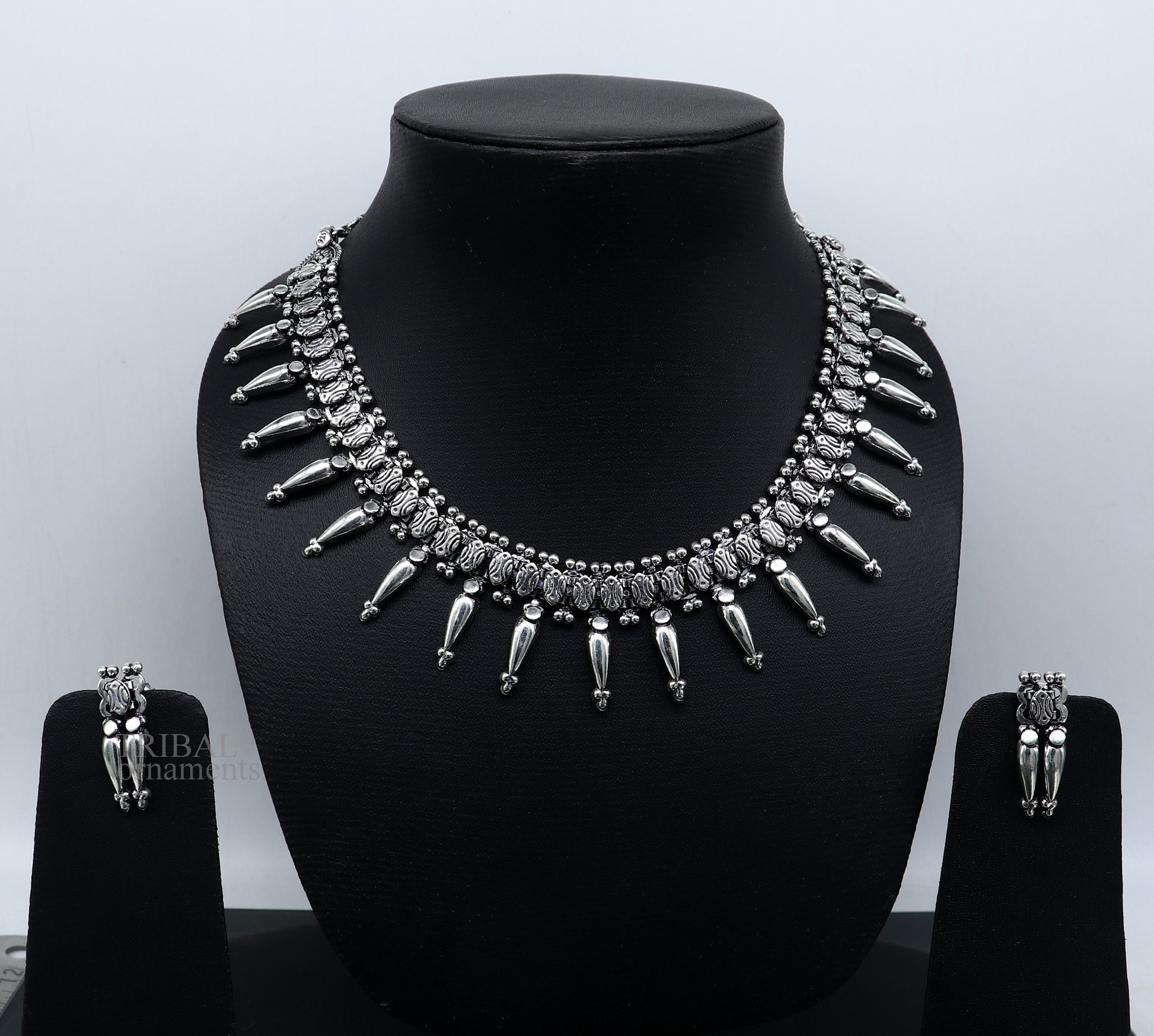 Vintage ethnic style 925 sterling silver designer traditional necklace excellent gifting tribal brides belly dance jewelry india nec291 - TRIBAL ORNAMENTS