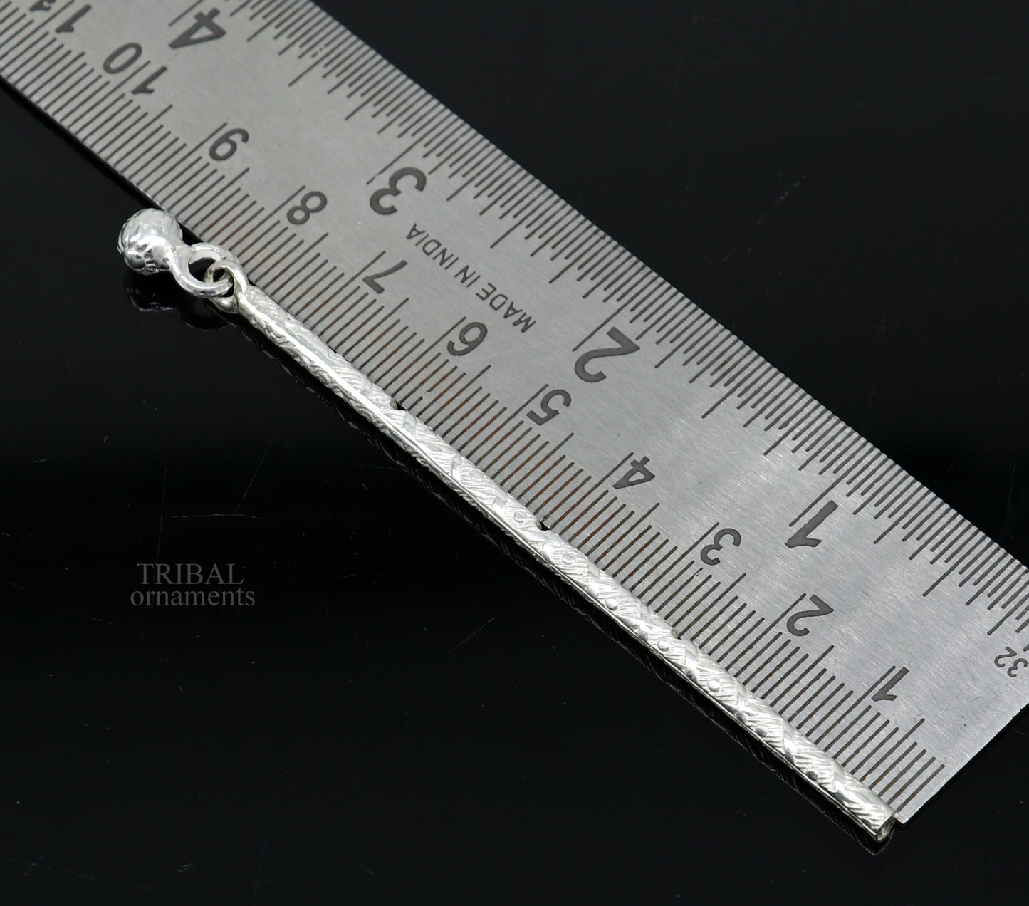 8 cm long sterling silver handmade idol krishna flute, silver bansuri, laddu gopala flute, little krishna flute puja art su658 - TRIBAL ORNAMENTS