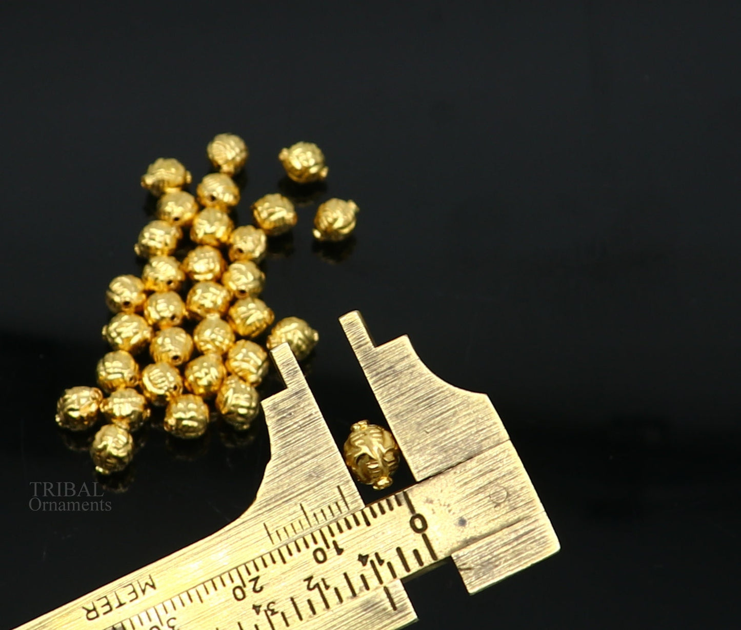 Vintage antique handmade loose beads traditional designer 22k yellow gold beads or ball for custom jewelry making Bead21 - TRIBAL ORNAMENTS