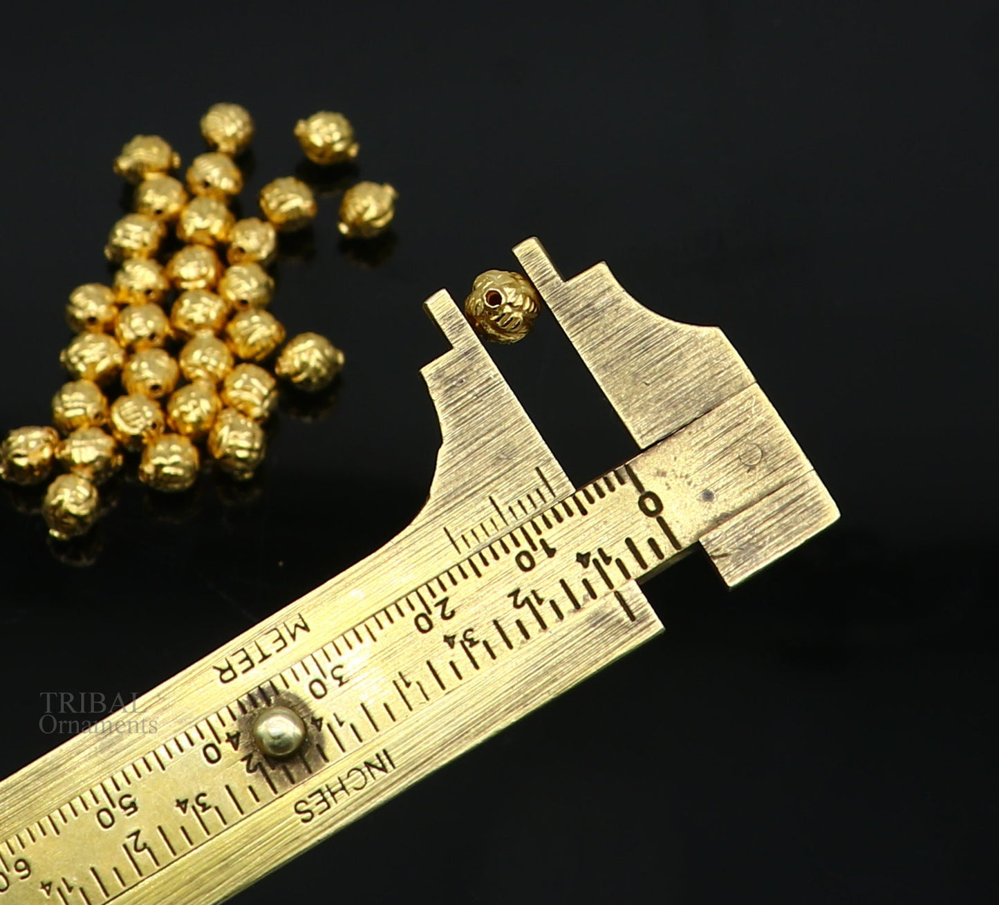 Vintage antique handmade loose beads traditional designer 22k yellow gold beads or ball for custom jewelry making Bead21 - TRIBAL ORNAMENTS