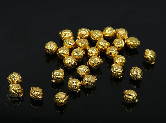 Vintage antique handmade loose beads traditional designer 22k yellow gold beads or ball for custom jewelry making Bead21 - TRIBAL ORNAMENTS