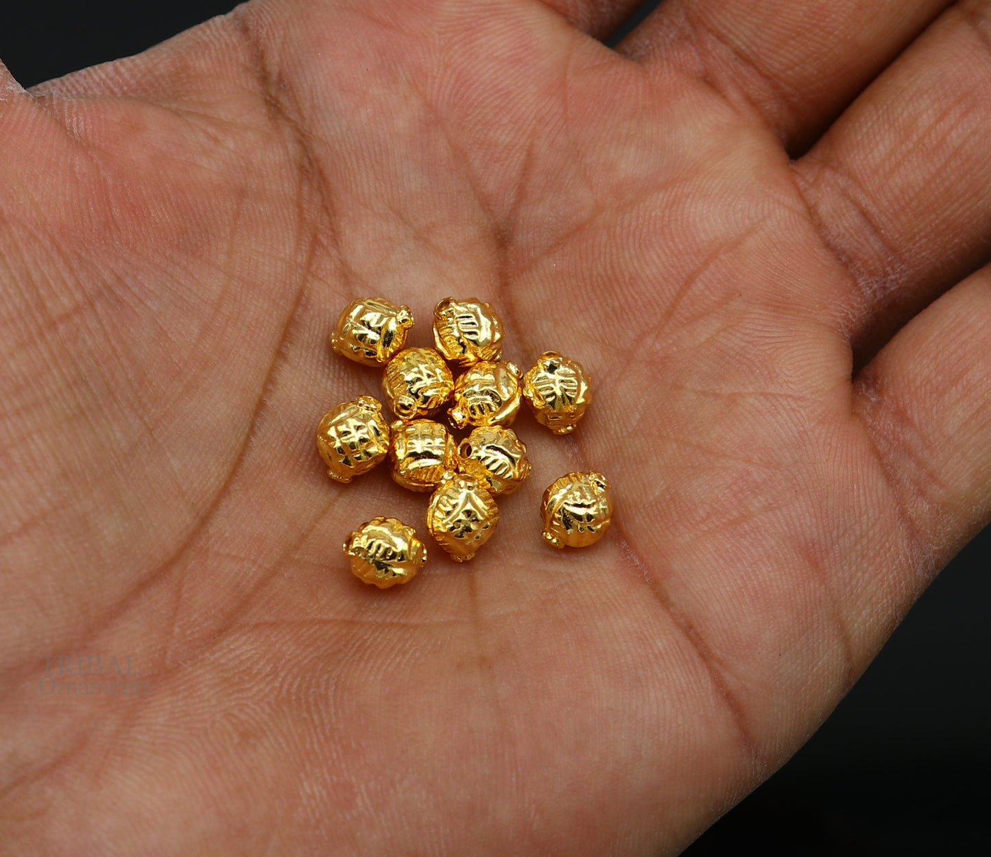 Vintage antique handmade loose beads traditional designer 22k yellow gold beads or ball for custom jewelry making Bead21 - TRIBAL ORNAMENTS