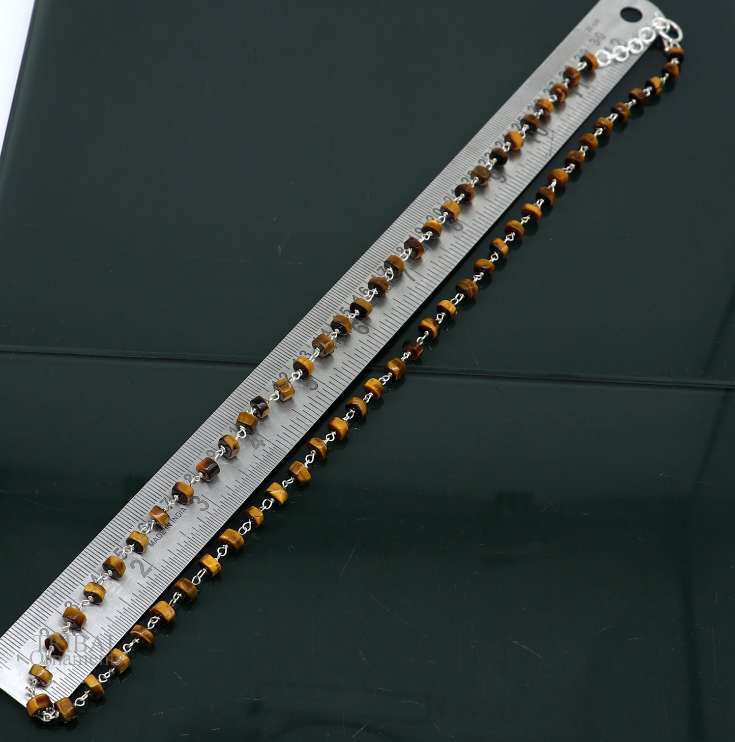 exclusive color stone custom made 925 sterling silver 25" long beaded necklace, gorgeous girl's women's daily use best gifting ch157 - TRIBAL ORNAMENTS