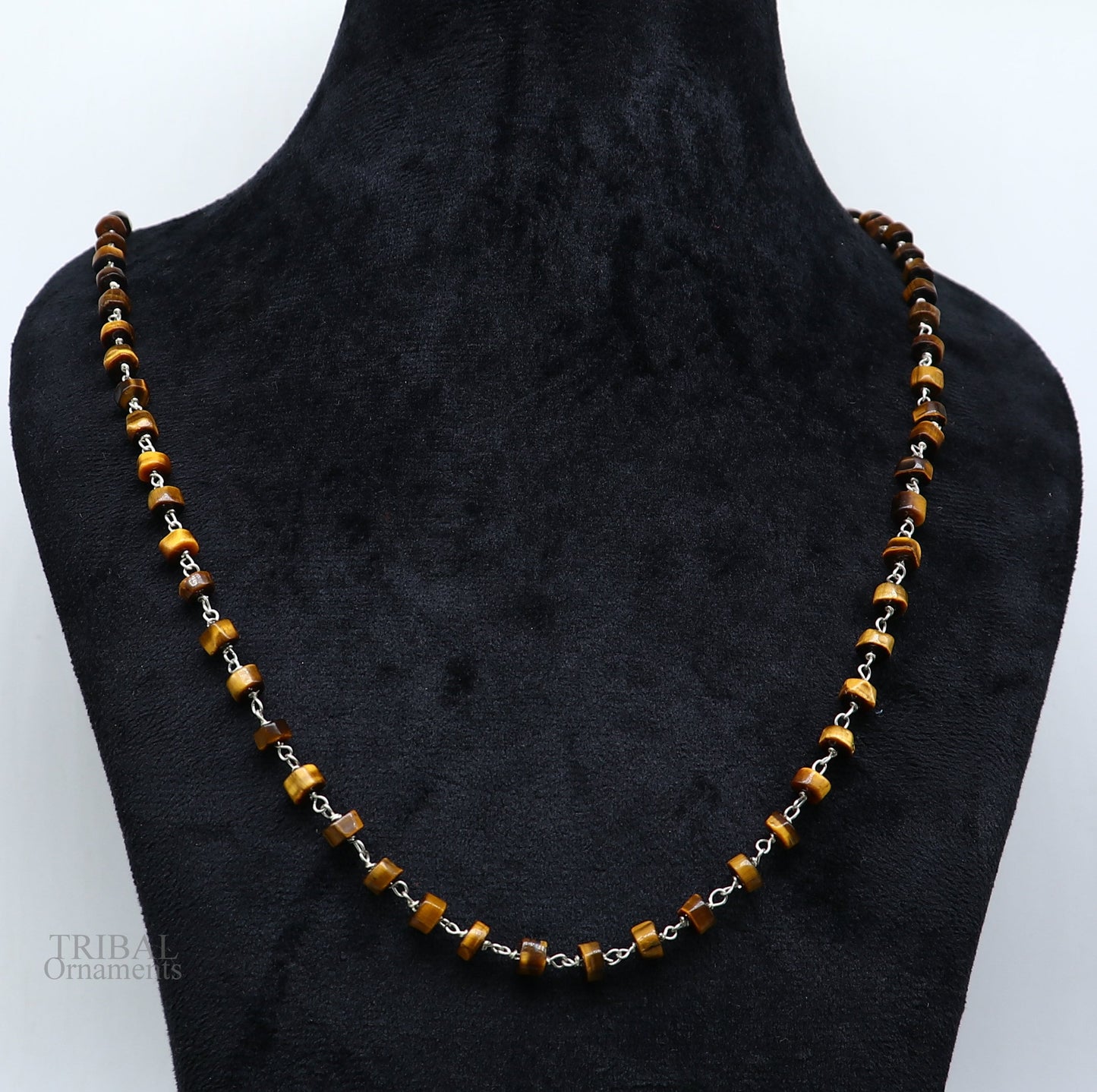 exclusive color stone custom made 925 sterling silver 25" long beaded necklace, gorgeous girl's women's daily use best gifting ch157 - TRIBAL ORNAMENTS