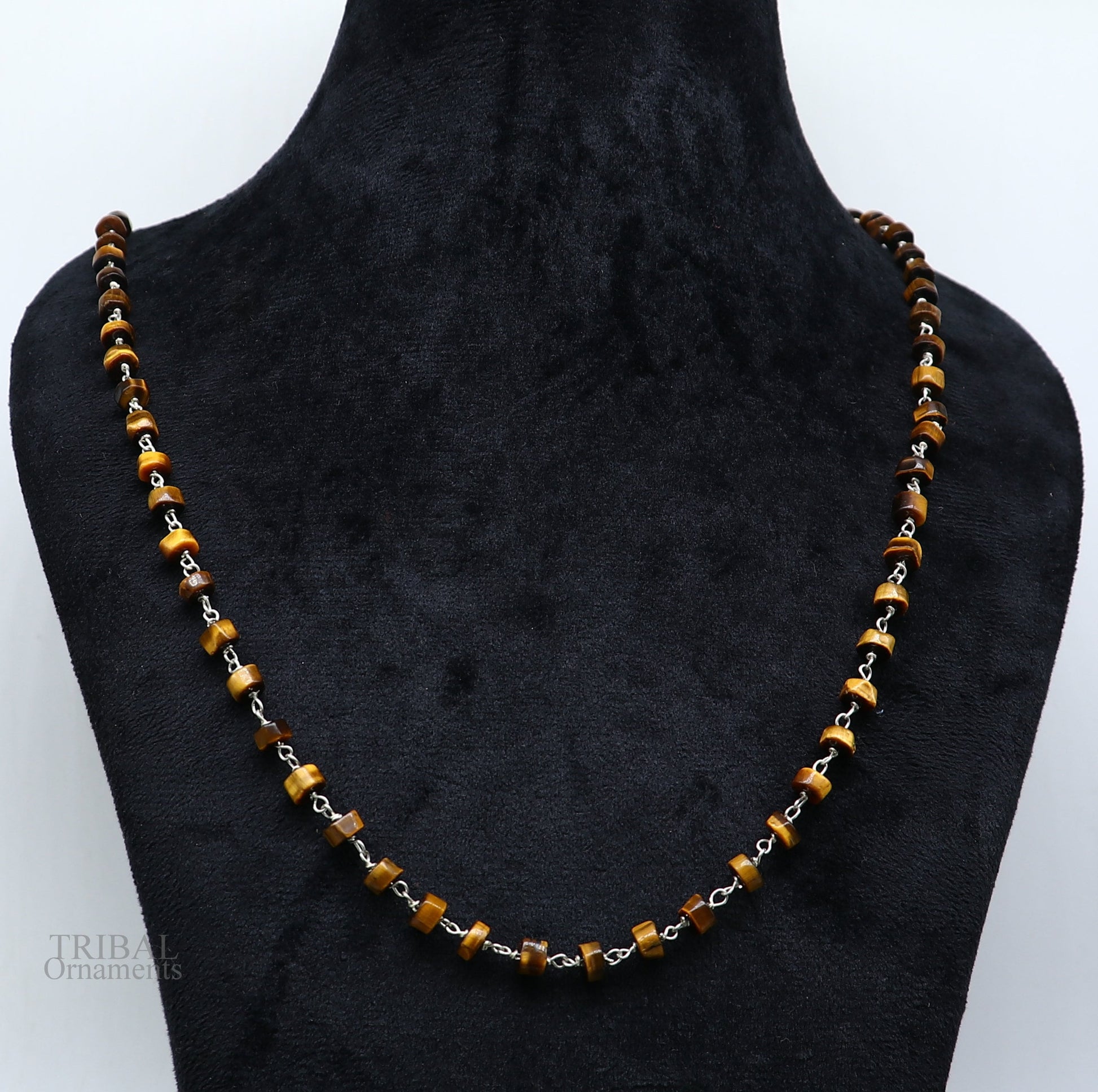 exclusive color stone custom made 925 sterling silver 25" long beaded necklace, gorgeous girl's women's daily use best gifting ch157 - TRIBAL ORNAMENTS