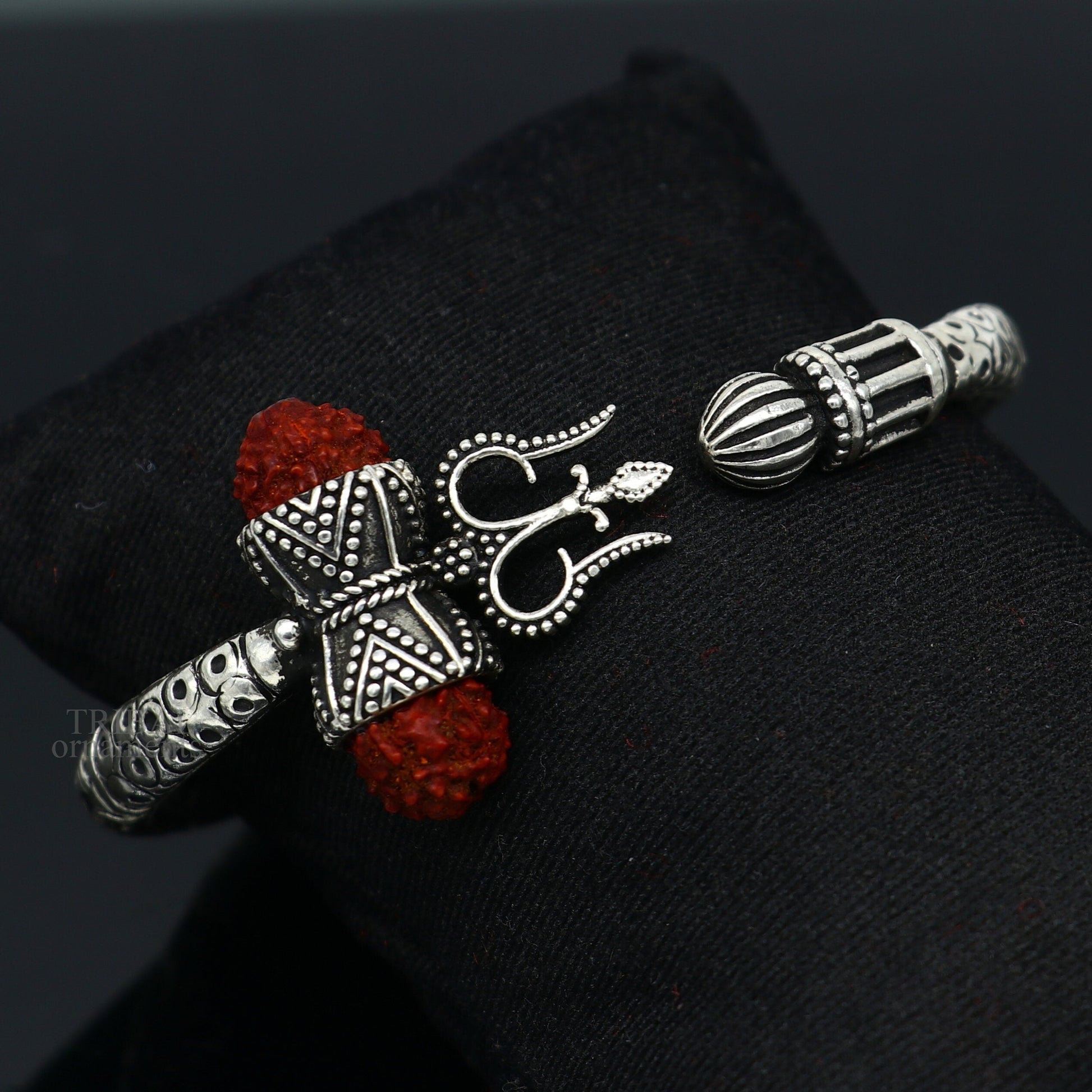 Wonderful handmade work 925 sterling silver trident kada, trishul kada, bahubali kada bangle bracelet for both men's and girl's nsk460 - TRIBAL ORNAMENTS