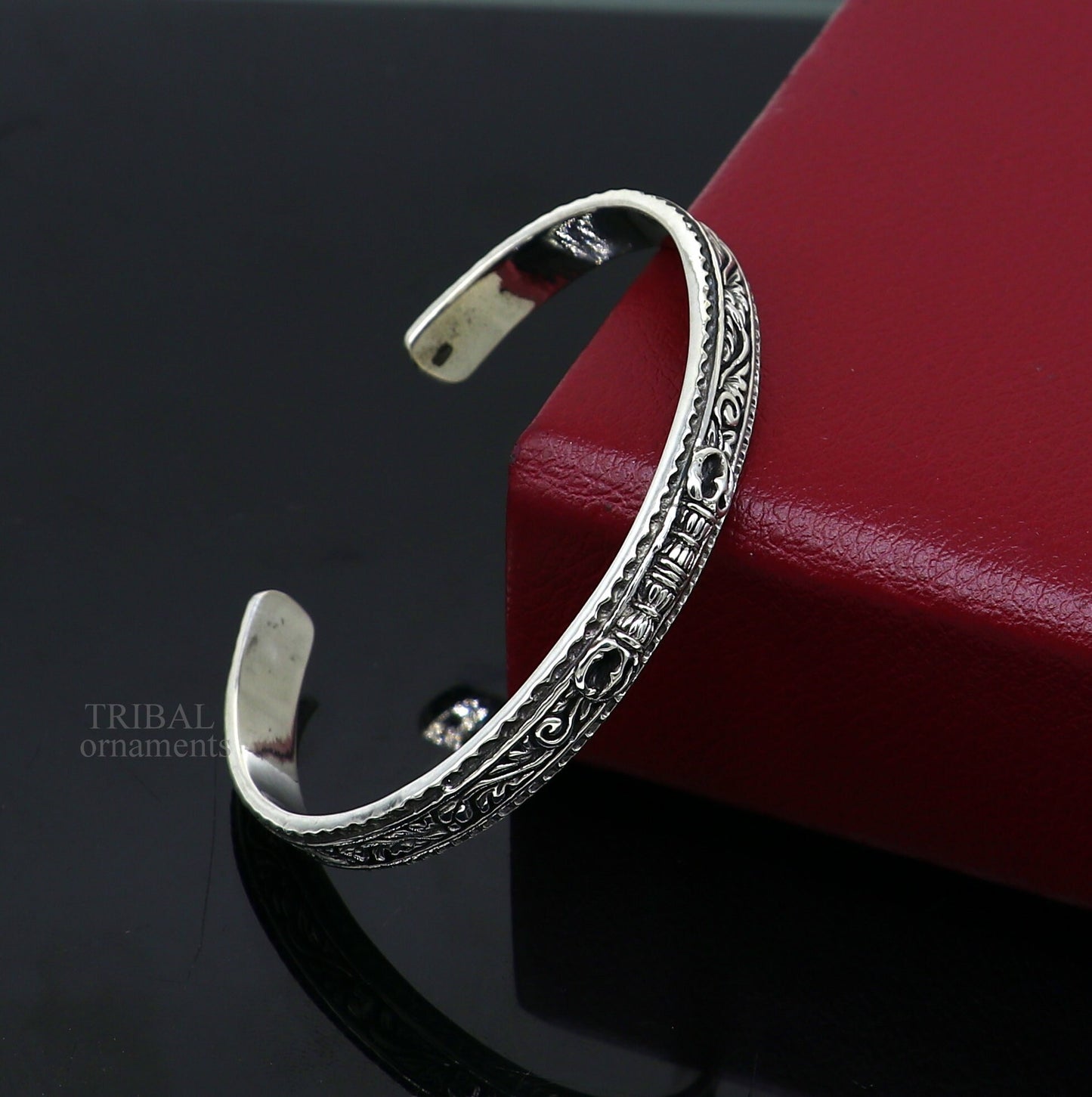 925 sterling silver or Gold polished handmade vintage design Divine Bangle cuff bracelet kada, best unisex tribal gifting jewelry Gcuff115 - TRIBAL ORNAMENTS