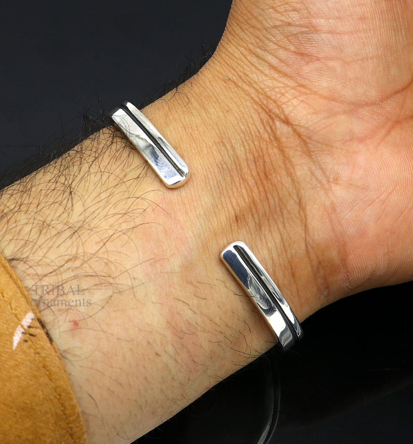 925 sterling silver or Gold polished handmade plain design gorgeous Bangle cuff bracelet kada, best unisex tribal gifting jewelry Gcuff118 - TRIBAL ORNAMENTS