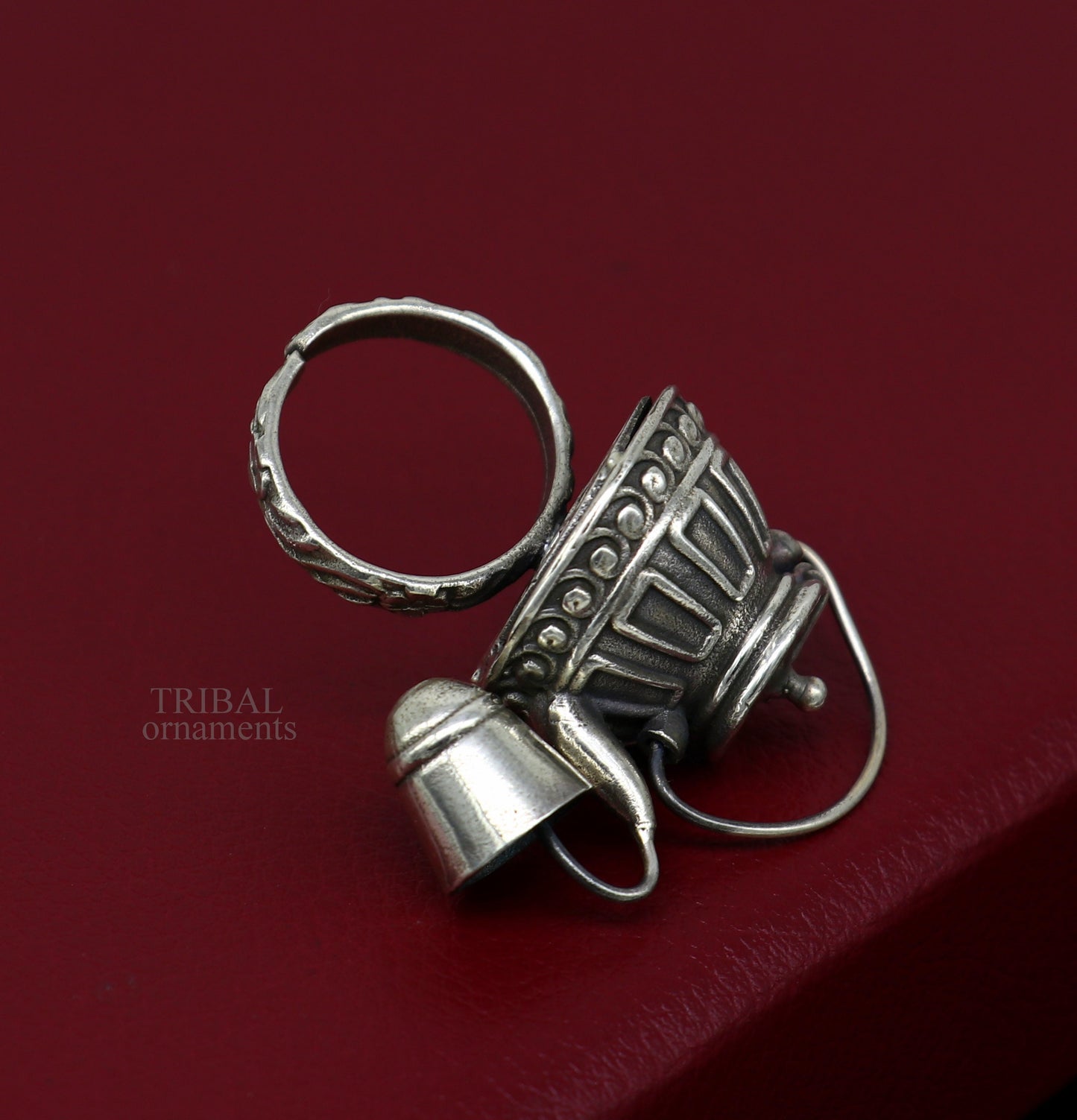 925 sterling silver Traditional vintage tea pot design handmade stylish ring women's tribal charm ring brides jewelry India sr329 - TRIBAL ORNAMENTS
