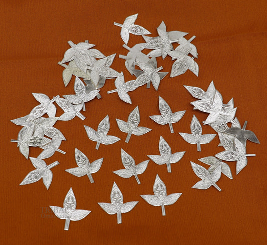 2.5 cm Lord Shiva bel Patra Solid silver handmade solid belva patra, shiva worshipping/ puja article, bel tree leaves for puja su673 - TRIBAL ORNAMENTS