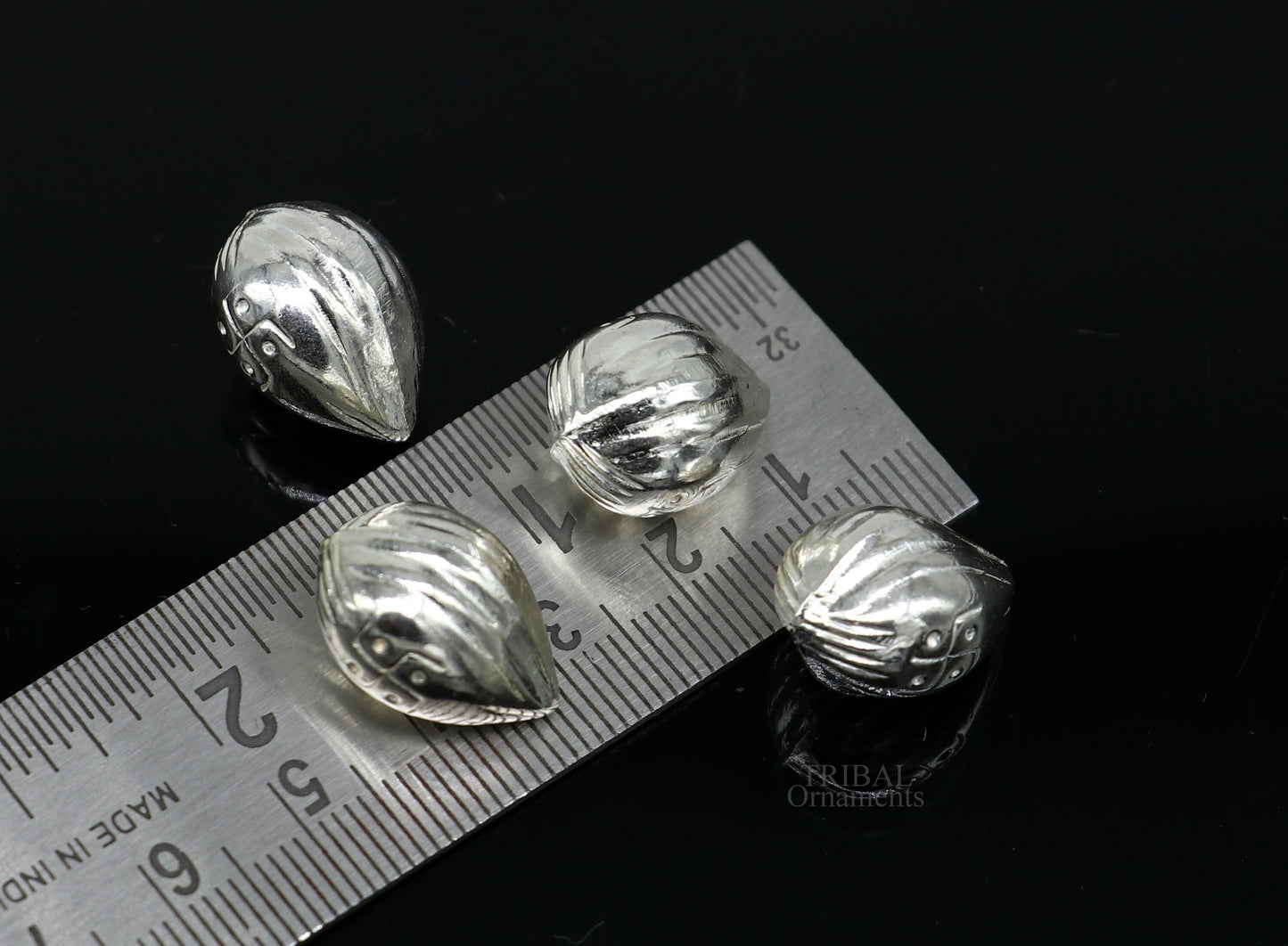 Lot 4 pieces Sterling silver handmade betal palm tree seed , silver Supari, puja article, silver betel worshipping art utensils su684 - TRIBAL ORNAMENTS