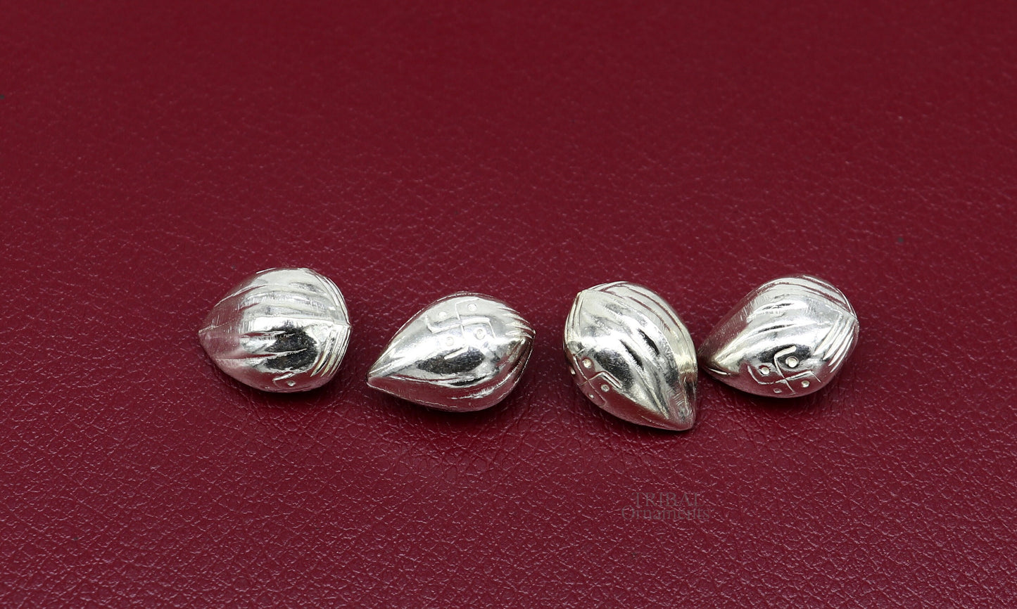 Lot 4 pieces Sterling silver handmade betal palm tree seed , silver Supari, puja article, silver betel worshipping art utensils su684 - TRIBAL ORNAMENTS