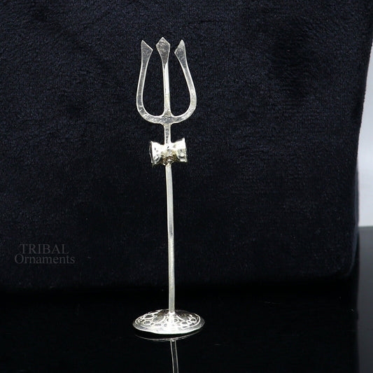 Divine Lord shiva Trident, Solid sterling silver Trishul puja article utensils, shiva trishul trident , god accessories  from india su693 - TRIBAL ORNAMENTS