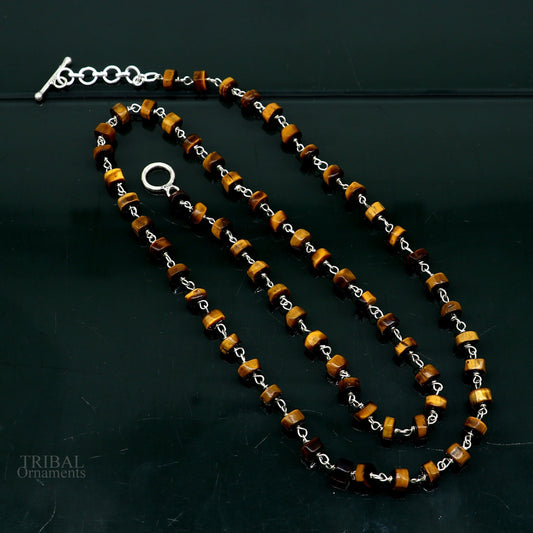 exclusive color stone custom made 925 sterling silver 25" long beaded necklace, gorgeous girl's women's daily use best gifting ch157 - TRIBAL ORNAMENTS
