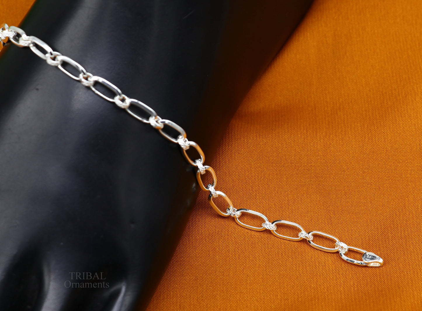 8" girl's bracelet 925 sterling silver handmade new fancy stylish solid chain bracelet, stylish bracelet gifting elegant jewelry nsbr522 - TRIBAL ORNAMENTS
