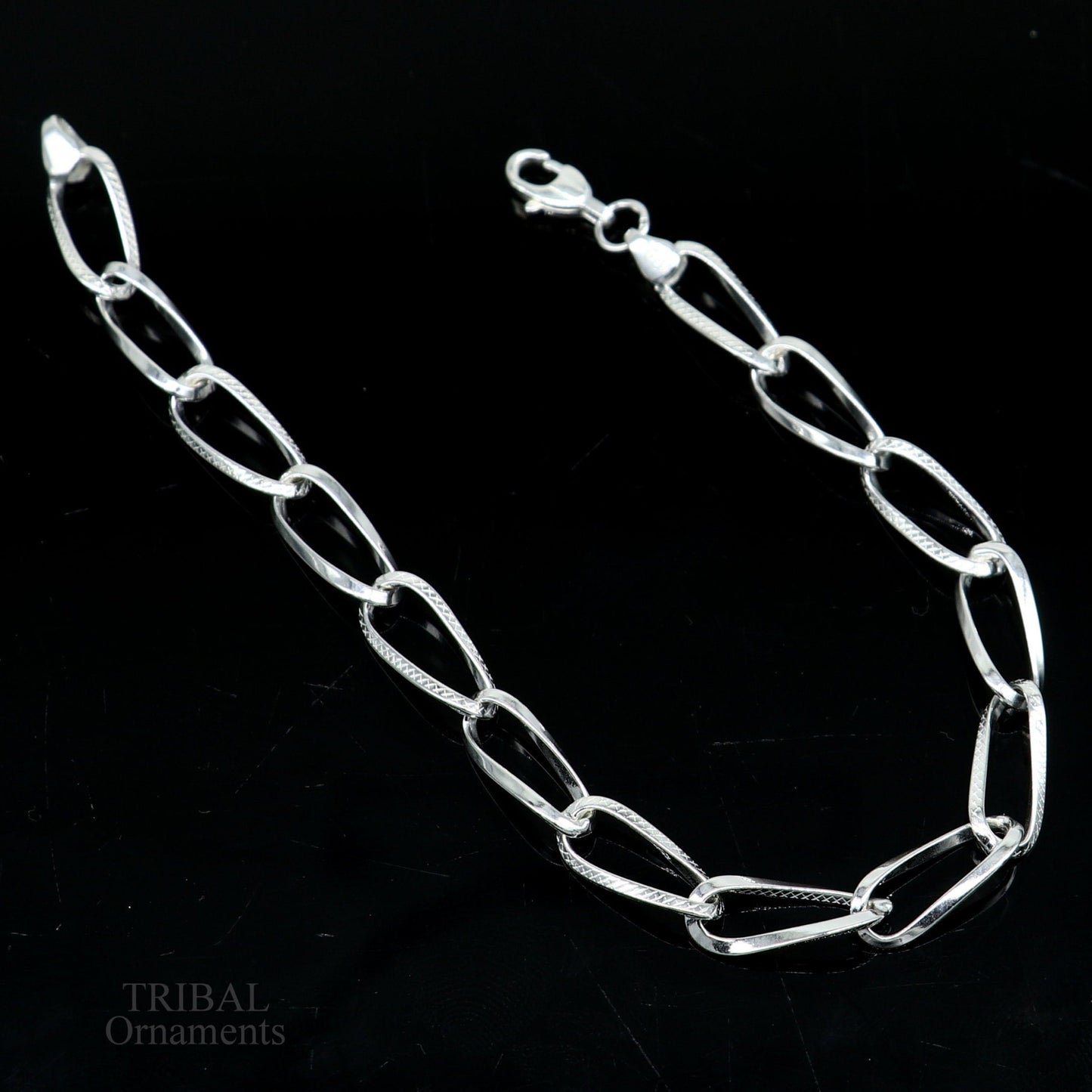 8" girl's bracelet 925 sterling silver handmade new fancy stylish solid chain bracelet, stylish bracelet gifting elegant jewelry nsbr531 - TRIBAL ORNAMENTS