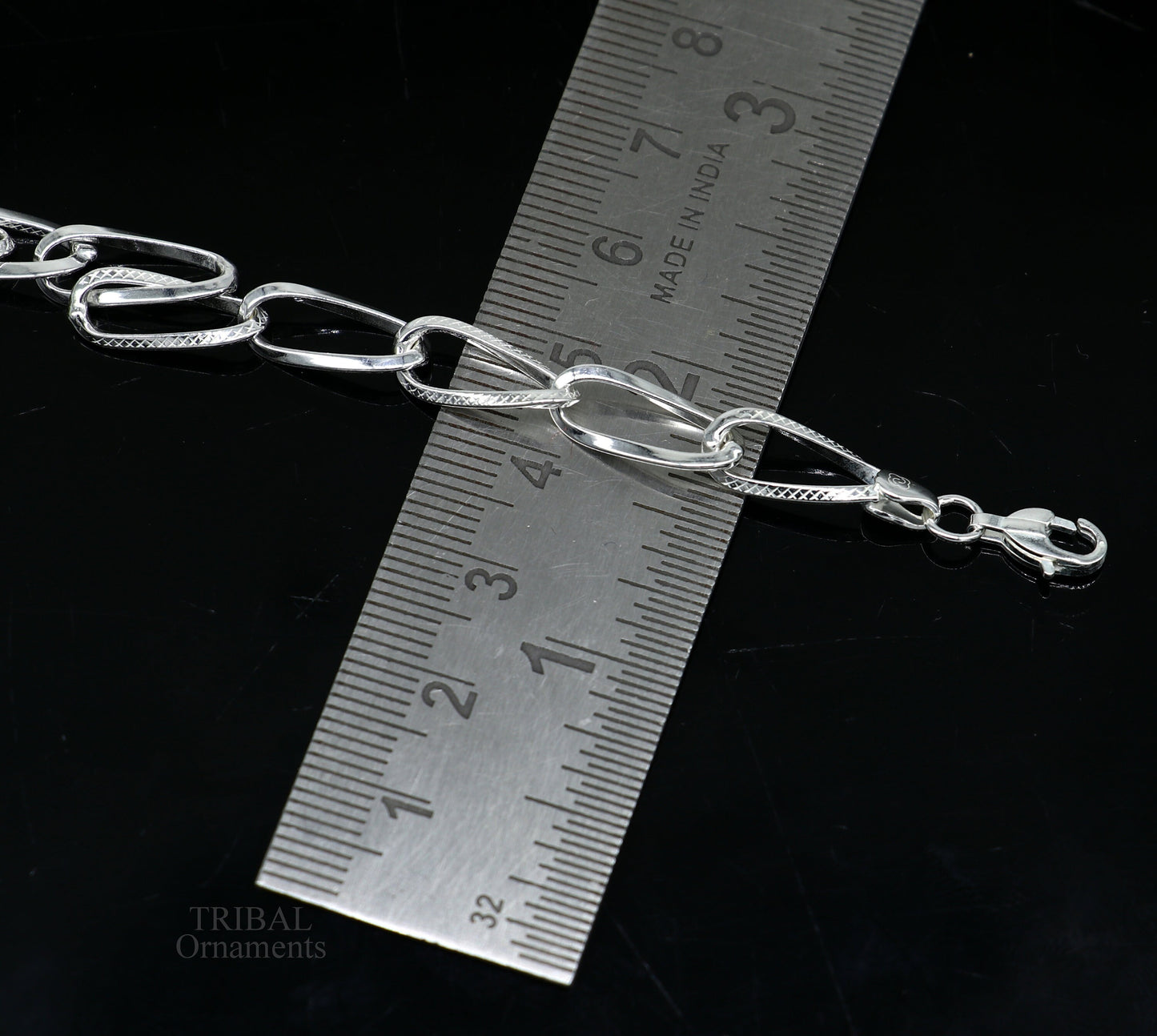 8" girl's bracelet 925 sterling silver handmade new fancy stylish solid chain bracelet, stylish bracelet gifting elegant jewelry nsbr531 - TRIBAL ORNAMENTS