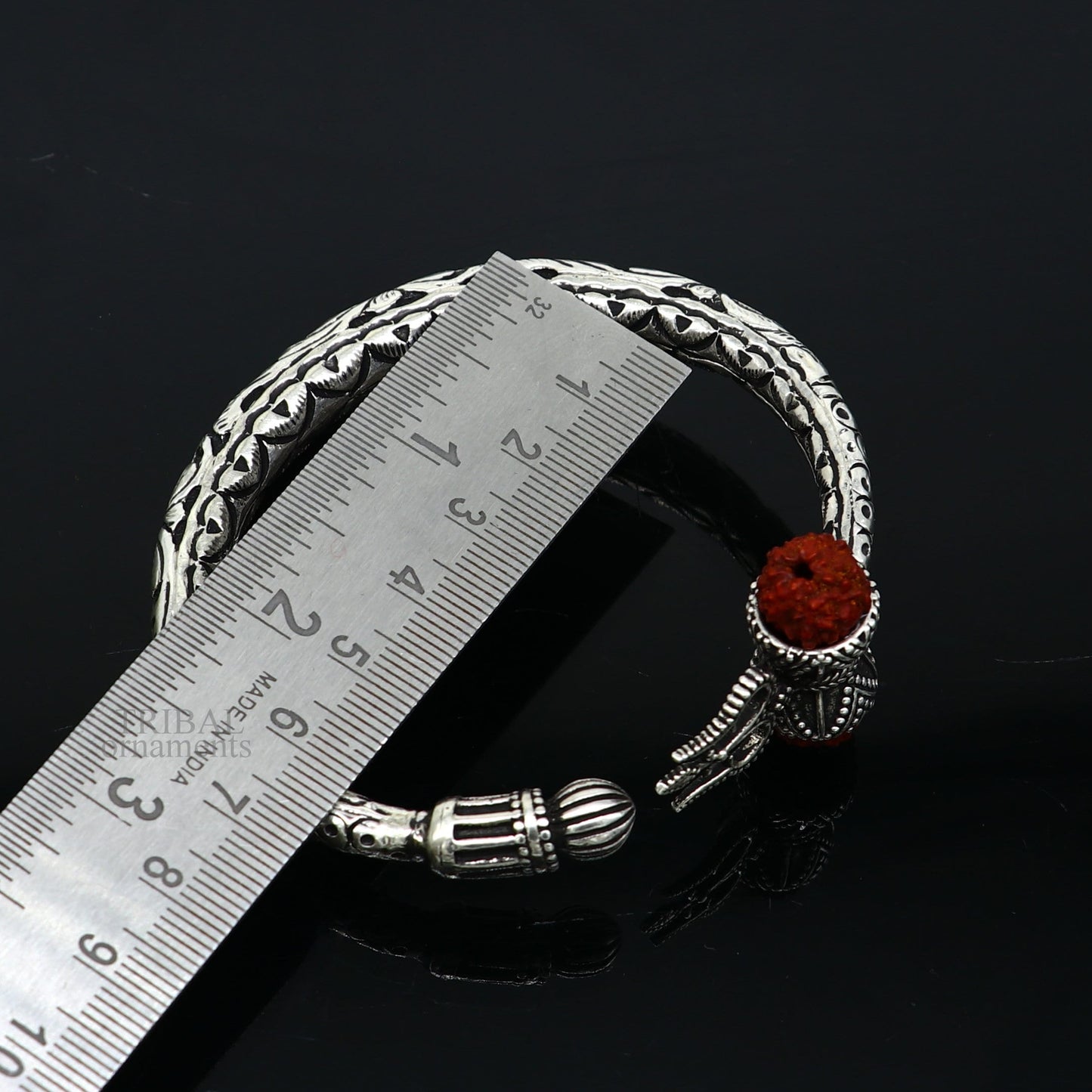 Wonderful handmade work 925 sterling silver trident kada, trishul kada, bahubali kada bangle bracelet for both men's and girl's nsk460 - TRIBAL ORNAMENTS