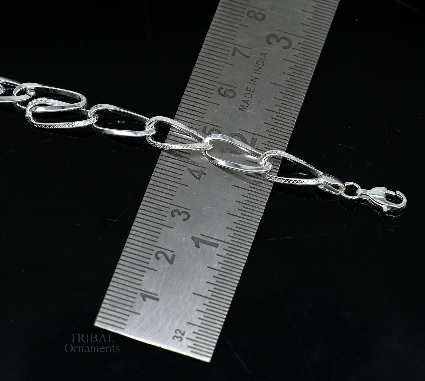 Solid 8mm 925 sterling silver handmade Bracelet, Dainty Silver Bracelet, Chain Bracelet, Minimal Jewelry, Gift For unisex couple nsbr526 - TRIBAL ORNAMENTS