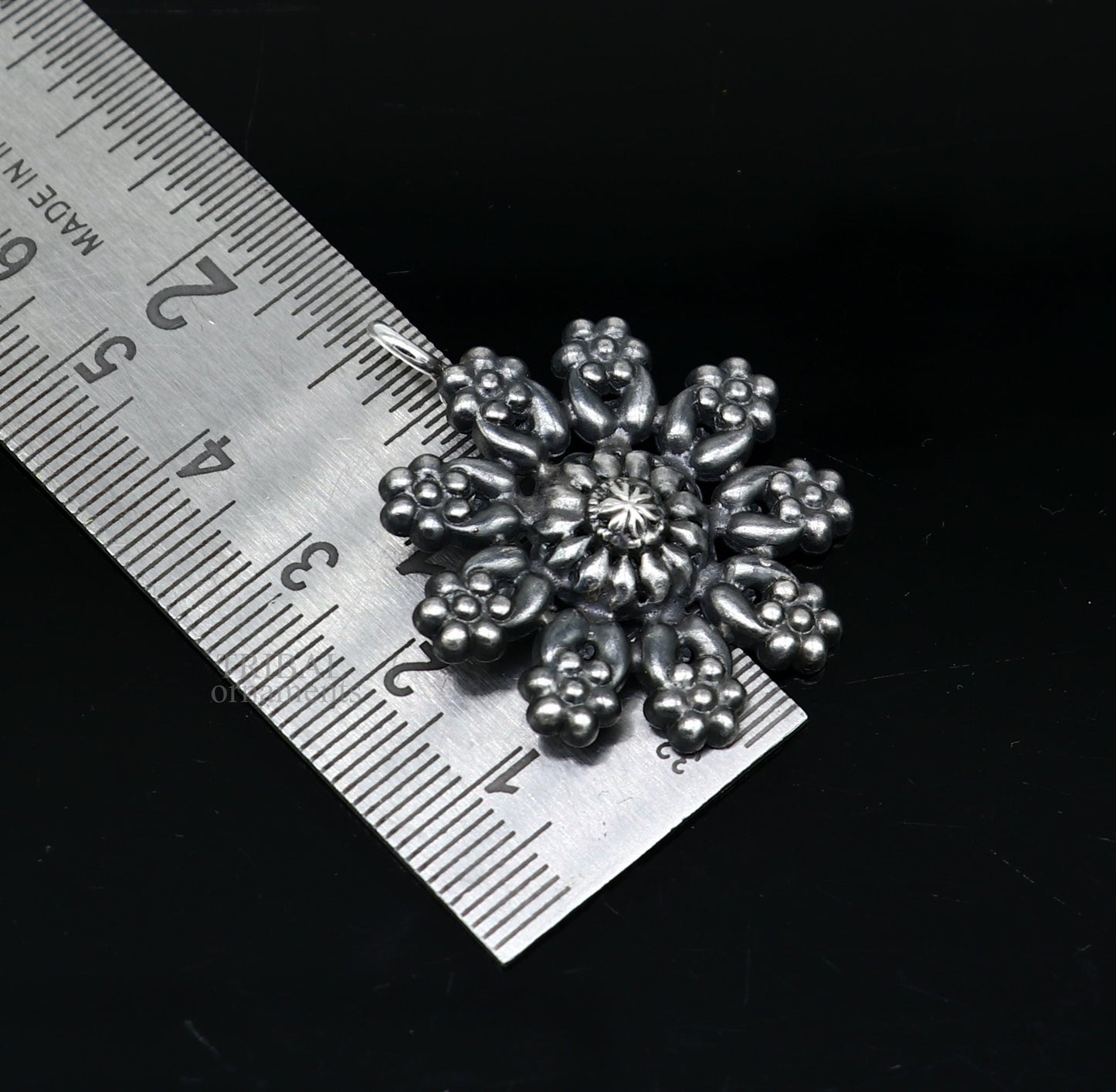 925 sterling silver handmade flower design customized floral design pendant excellent personalized jewelry ssp1392 - TRIBAL ORNAMENTS
