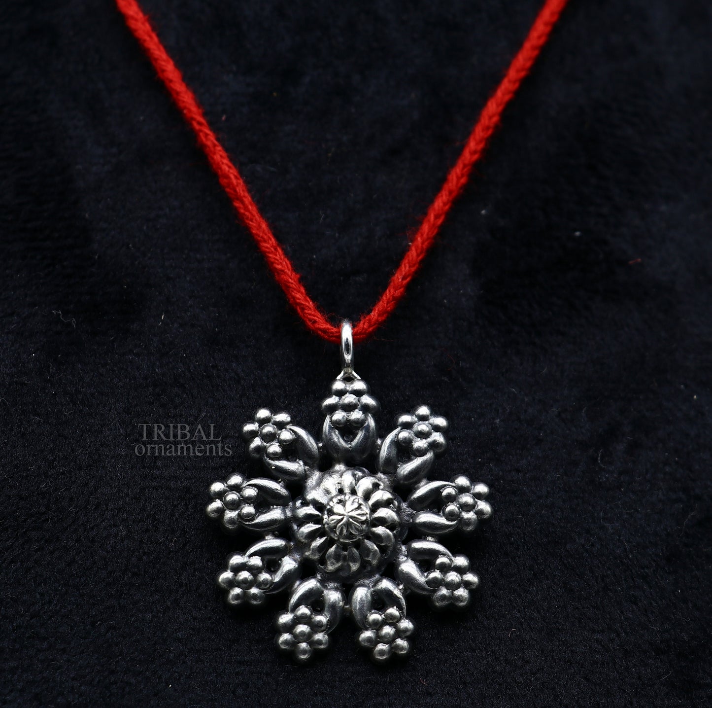 925 sterling silver handmade flower design customized floral design pendant excellent personalized jewelry ssp1392 - TRIBAL ORNAMENTS
