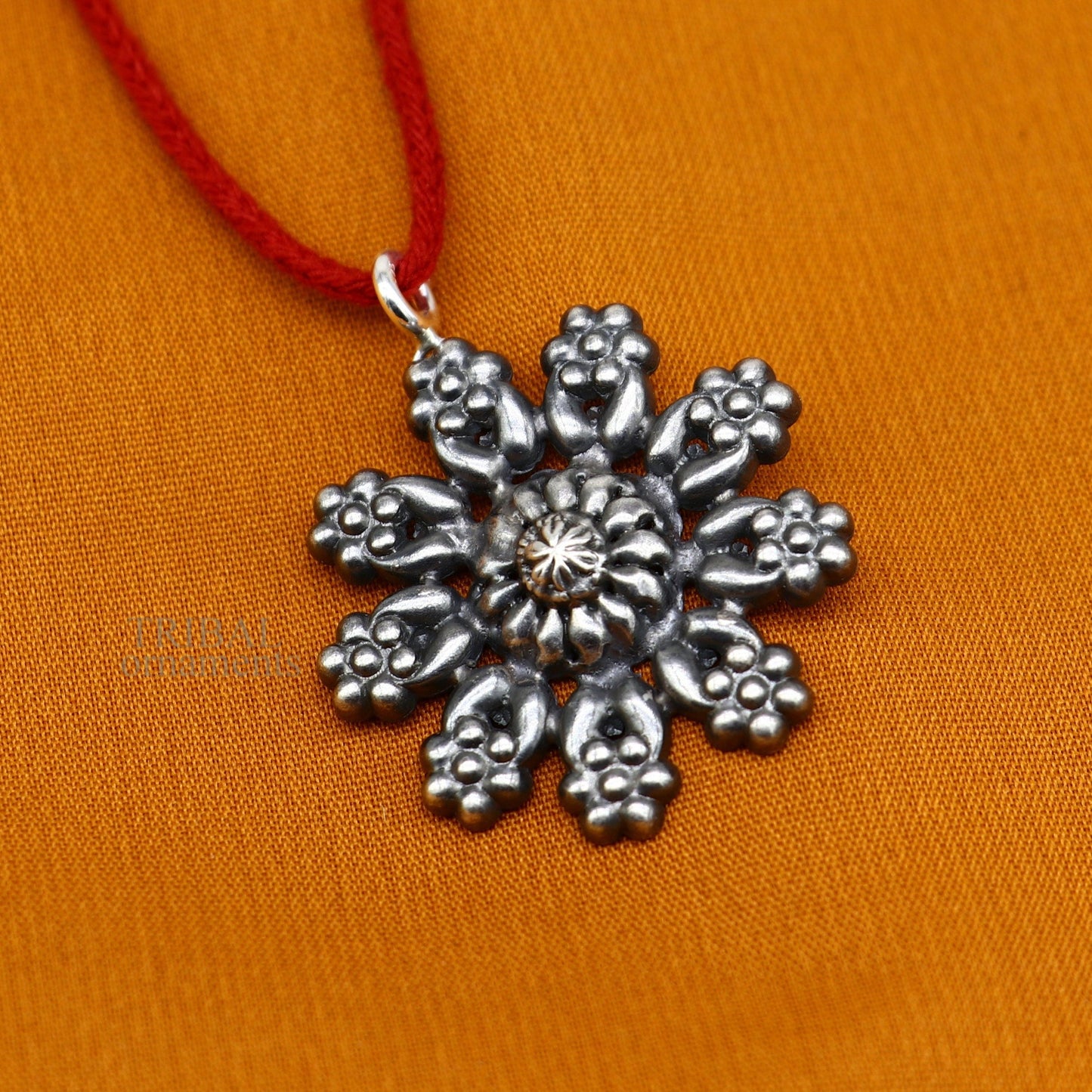 925 sterling silver handmade flower design customized floral design pendant excellent personalized jewelry ssp1392 - TRIBAL ORNAMENTS