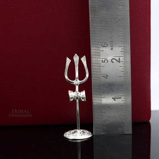 Divine Lord shiva Trident, Solid sterling silver Trishul puja article utensils, shiva trishul trident , god accessories  from india su692 - TRIBAL ORNAMENTS