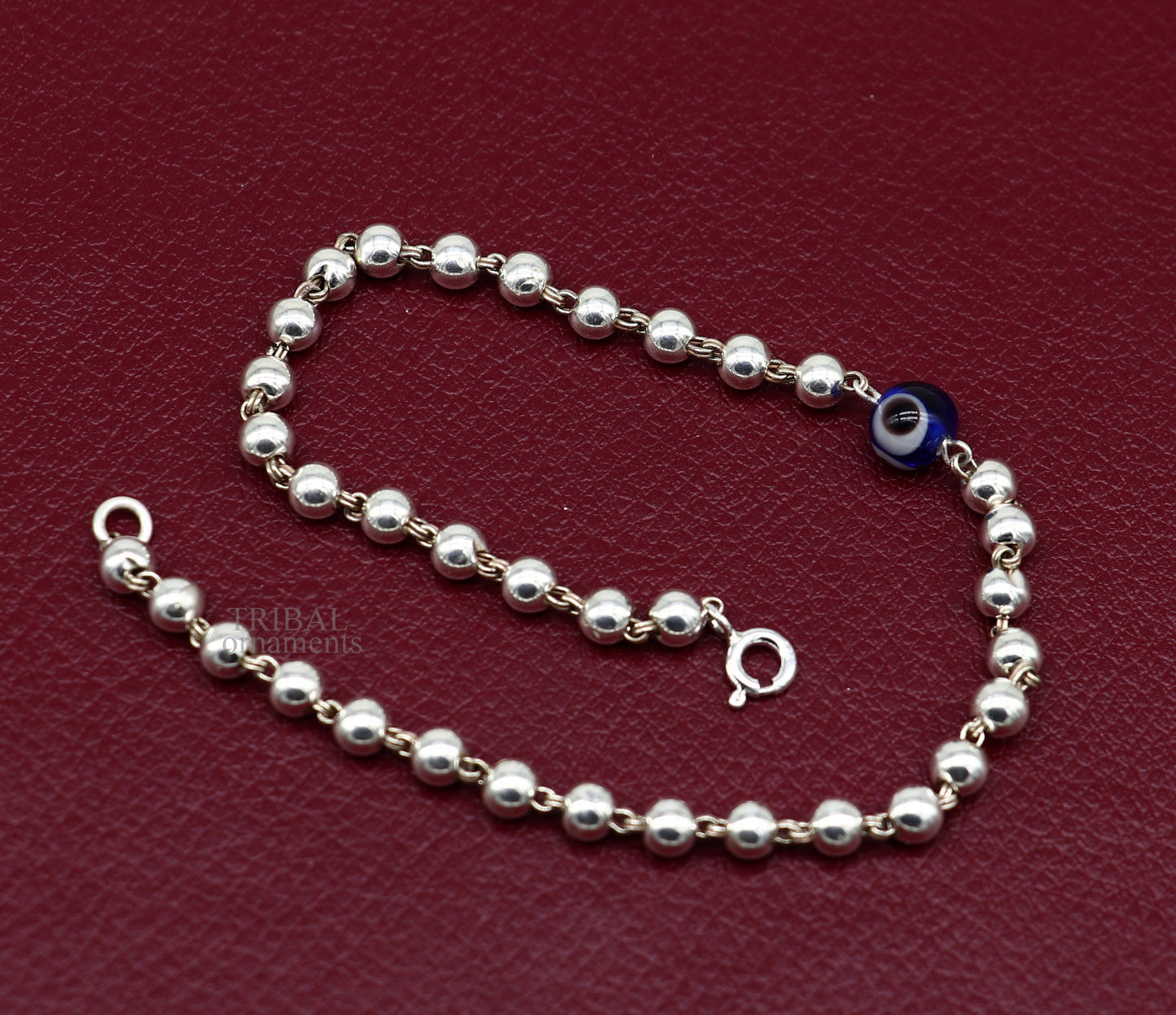 925 sterling silver handmade beaded evil eye bracelet, amazing stylish unisex bracelet 9 inches long jewelry nsbr475 - TRIBAL ORNAMENTS