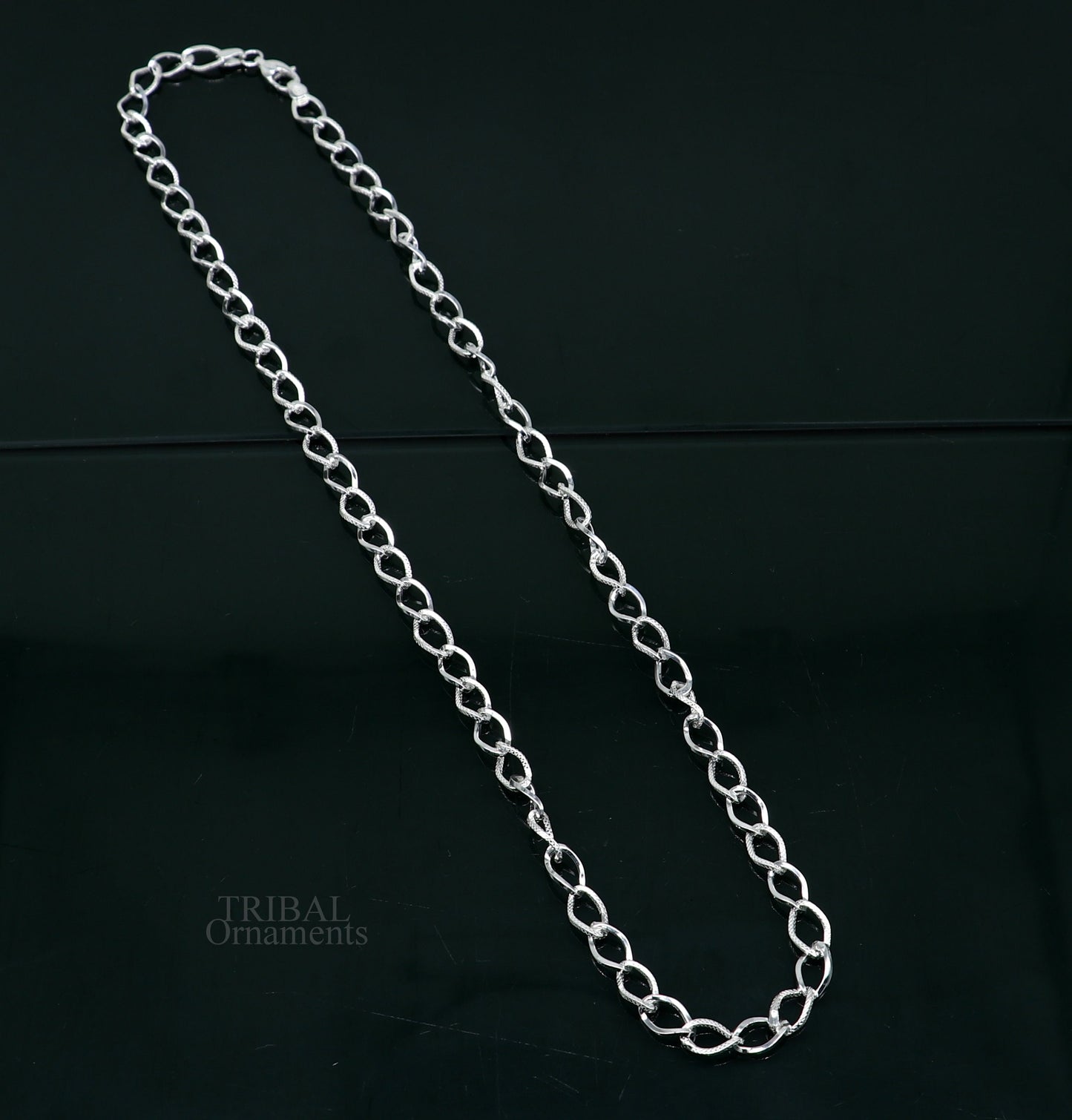 Exclusive unique stylish 20" 925 sterling silver 6mm handmade amazing chain necklace excellent gifting jewelry, men's chain necklace nch334 - TRIBAL ORNAMENTS