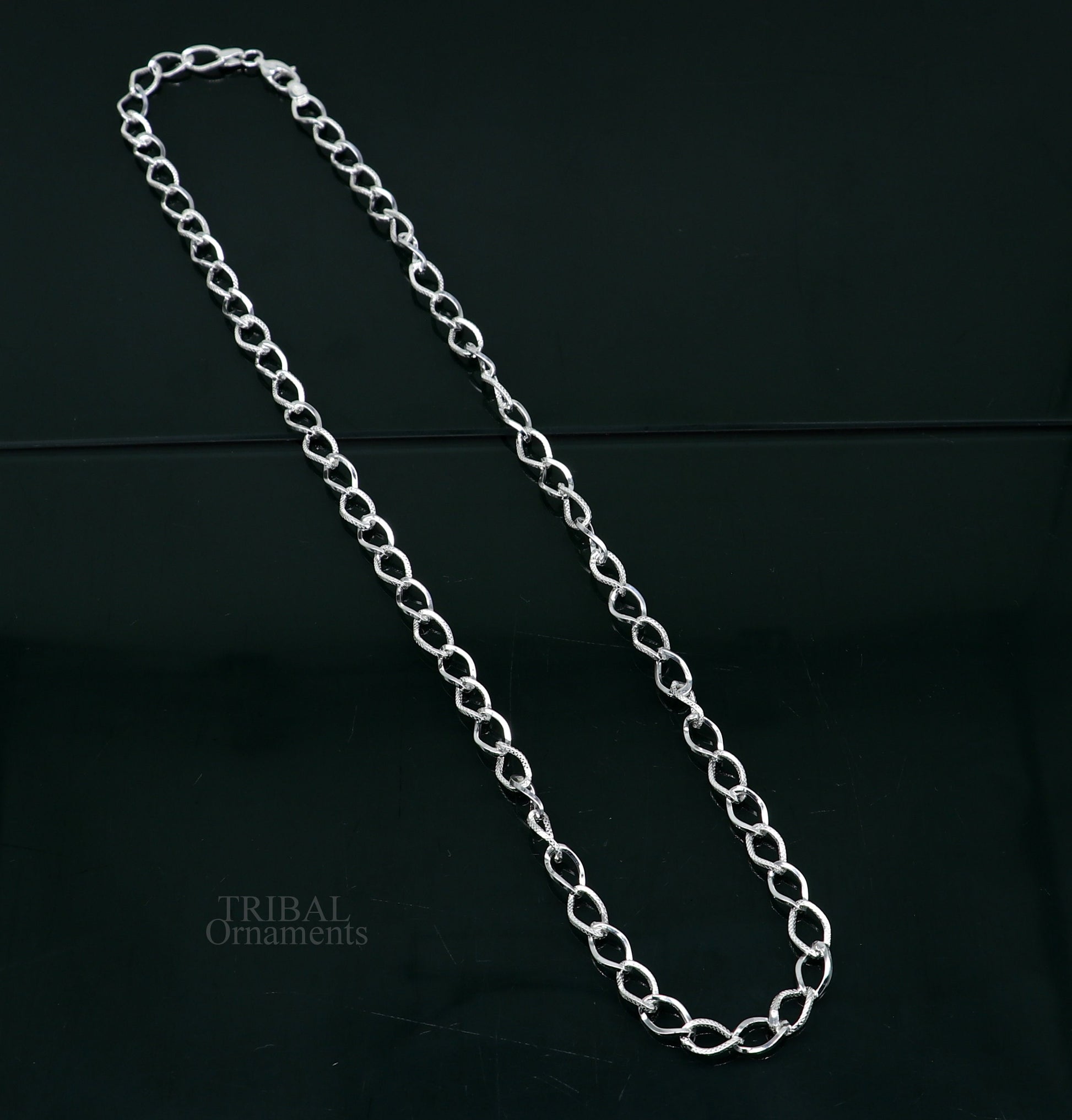 Exclusive unique stylish 20" 925 sterling silver 6mm handmade amazing chain necklace excellent gifting jewelry, men's chain necklace nch334 - TRIBAL ORNAMENTS