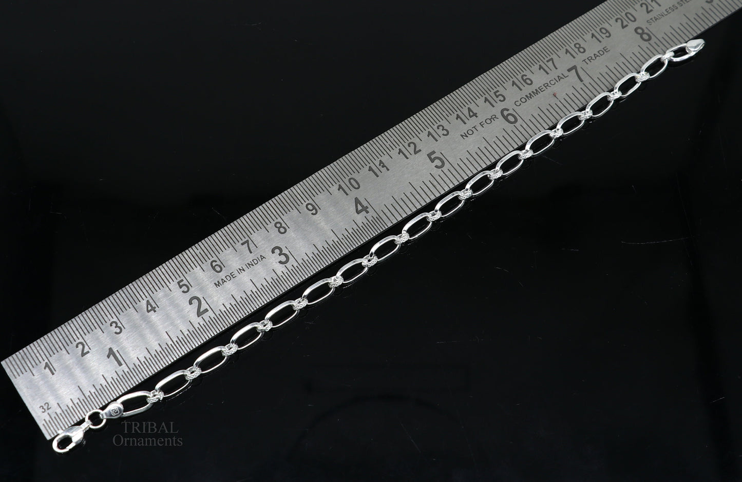 8" girl's bracelet 925 sterling silver handmade new fancy stylish solid chain bracelet, stylish bracelet gifting elegant jewelry nsbr522 - TRIBAL ORNAMENTS