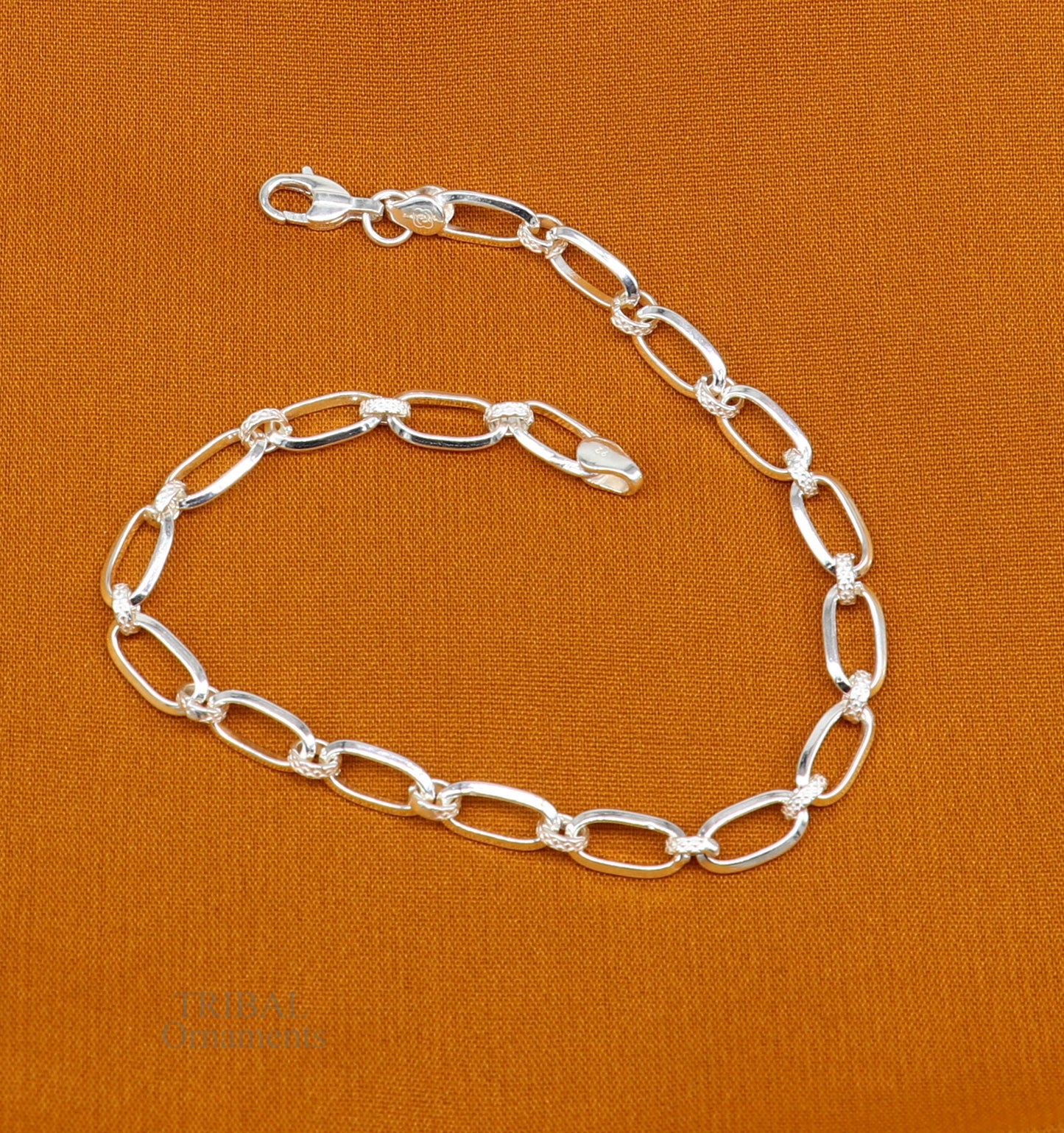8" girl's bracelet 925 sterling silver handmade new fancy stylish solid chain bracelet, stylish bracelet gifting elegant jewelry nsbr522 - TRIBAL ORNAMENTS