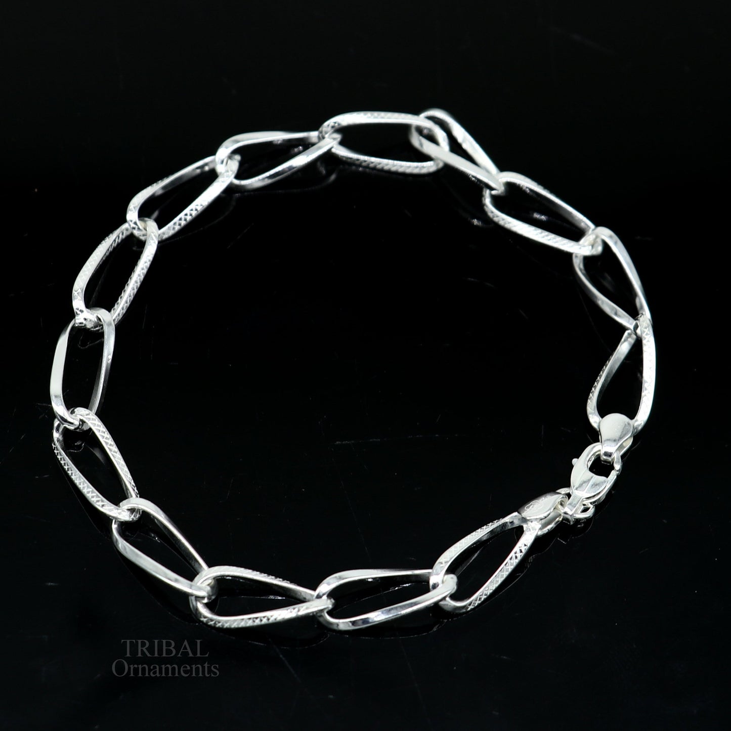 8" girl's bracelet 925 sterling silver handmade new fancy stylish solid chain bracelet, stylish bracelet gifting elegant jewelry nsbr531 - TRIBAL ORNAMENTS