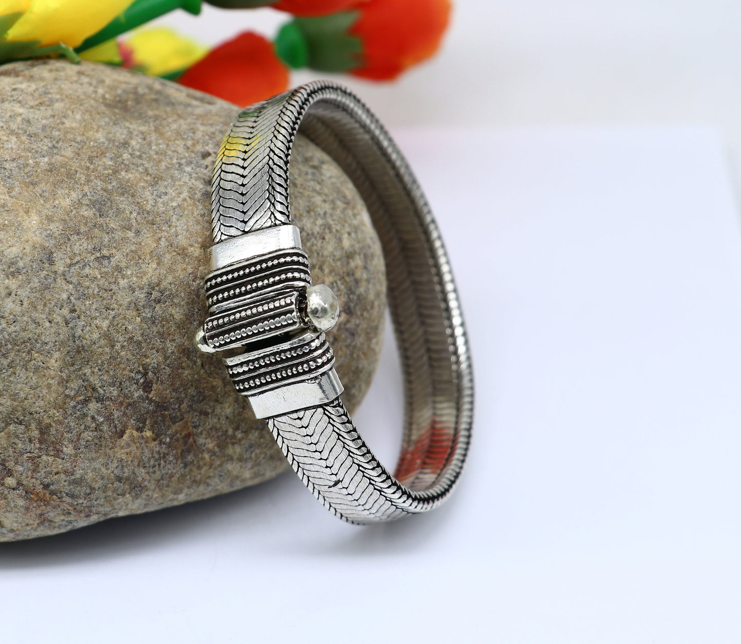 9" 925 sterling silver customized snake chain belt bracelet vintage design stylish men's gifting wrist belt bracelet jewelry NSBR550 - TRIBAL ORNAMENTS