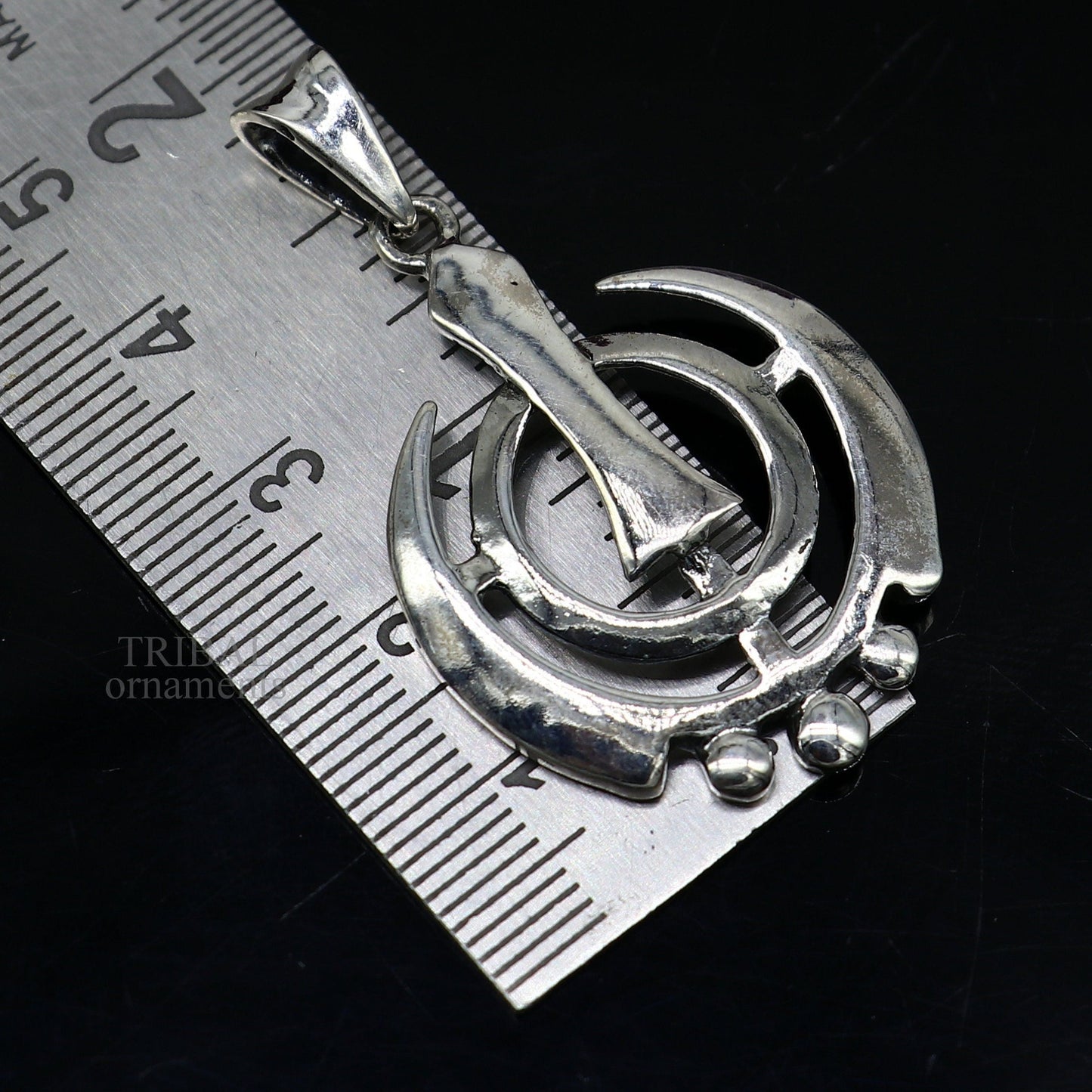 925 sterling silver customized design khalsa Waheguru symbol pendant, sikha Sardar logo pendant, best blessing pendant from india ssp1558 - TRIBAL ORNAMENTS