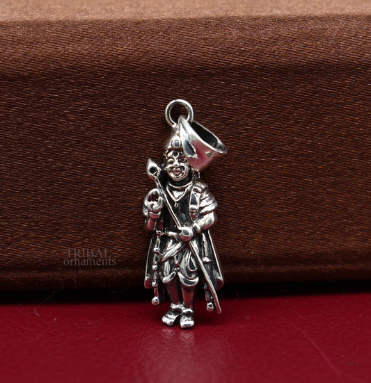 925 sterling silver Divine lord murugan KARTIKEYA pendant, excellent vintage designer silver handmade elegant pendant jewelry ssp1635 - TRIBAL ORNAMENTS