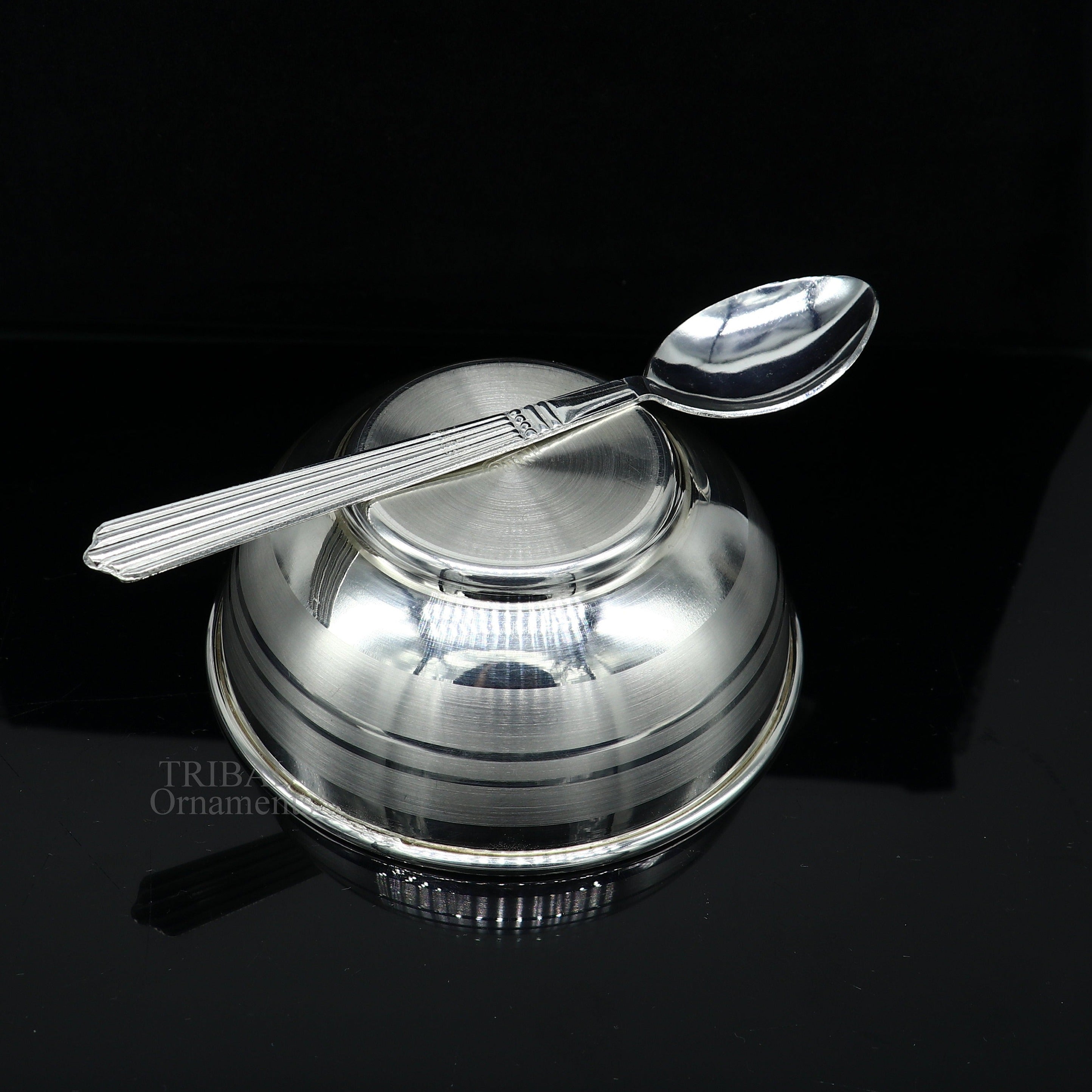 Buy Pure Silver Bowls and Spoons Serving Dishes, Baby Serving Utensils, Baby  Silver Bowl Used to Pooja or Baby Serving Vegetable or Dishes -  Israel