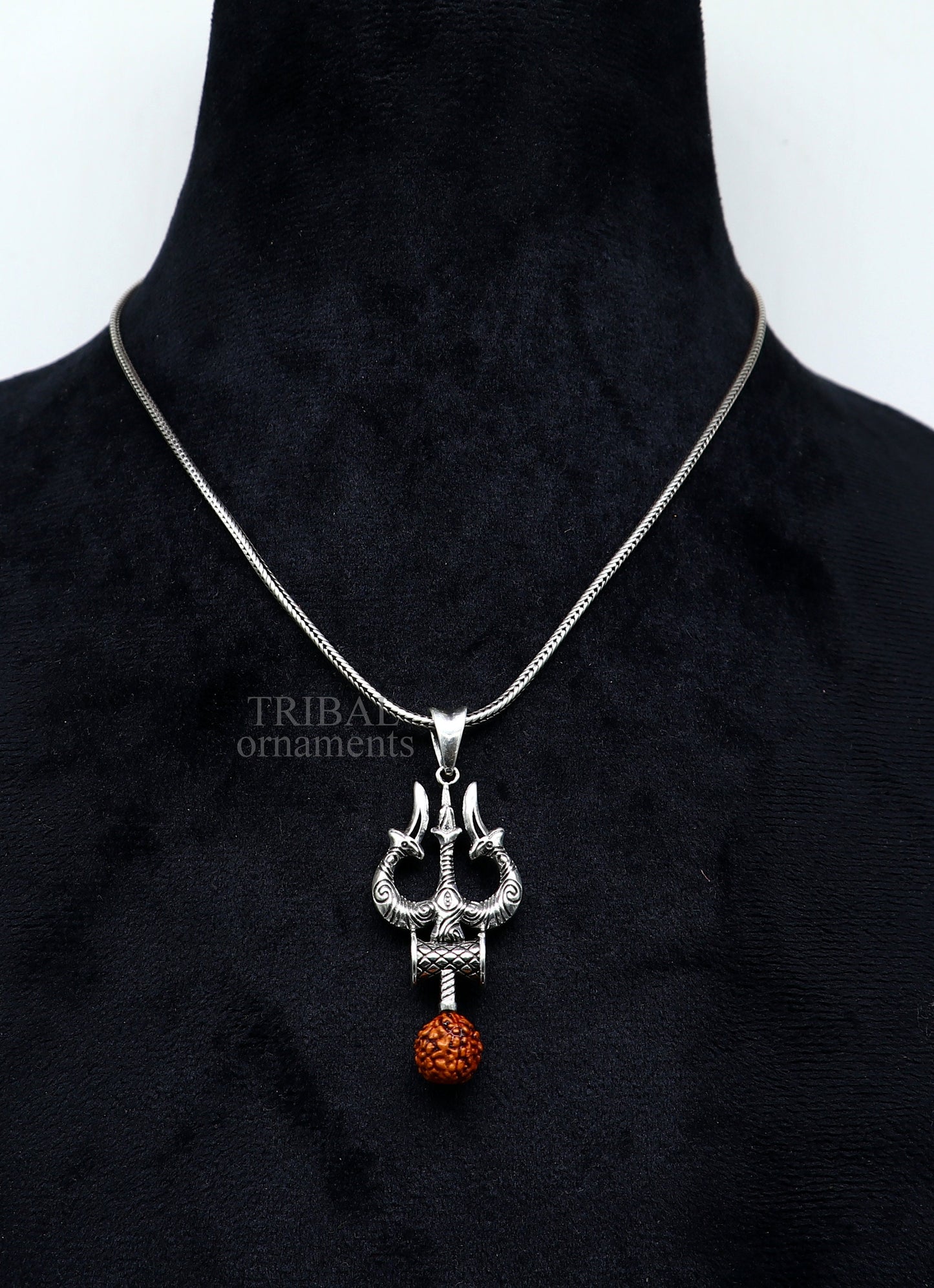 925 sterling silver Hindu idol Lord Shiva trident pendant, amazing vintage design gifting pendant customized god jewelry ssp1468 - TRIBAL ORNAMENTS