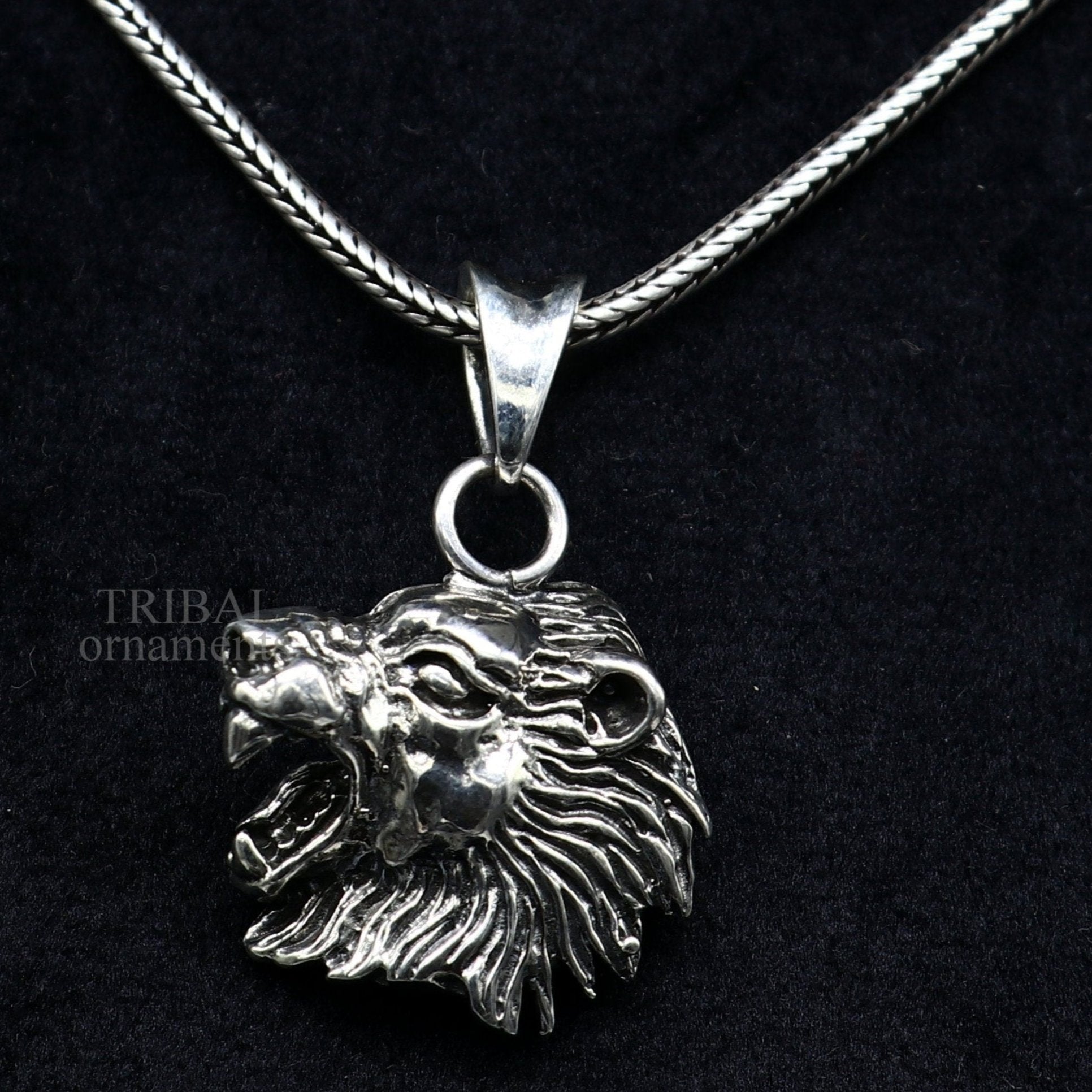 Animal/Lion Silver Pendant. 2024 India. Contemporary