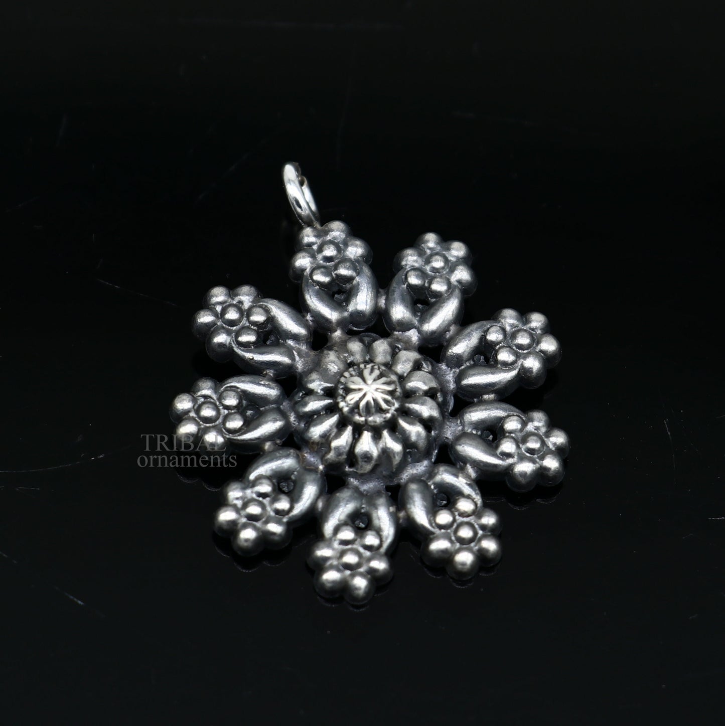 925 sterling silver handmade flower design customized floral design pendant excellent personalized jewelry ssp1392 - TRIBAL ORNAMENTS