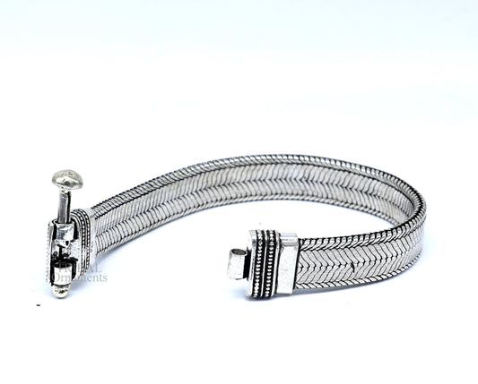 9" 925 sterling silver customized snake chain belt bracelet vintage design stylish men's gifting wrist belt bracelet jewelry NSBR550 - TRIBAL ORNAMENTS